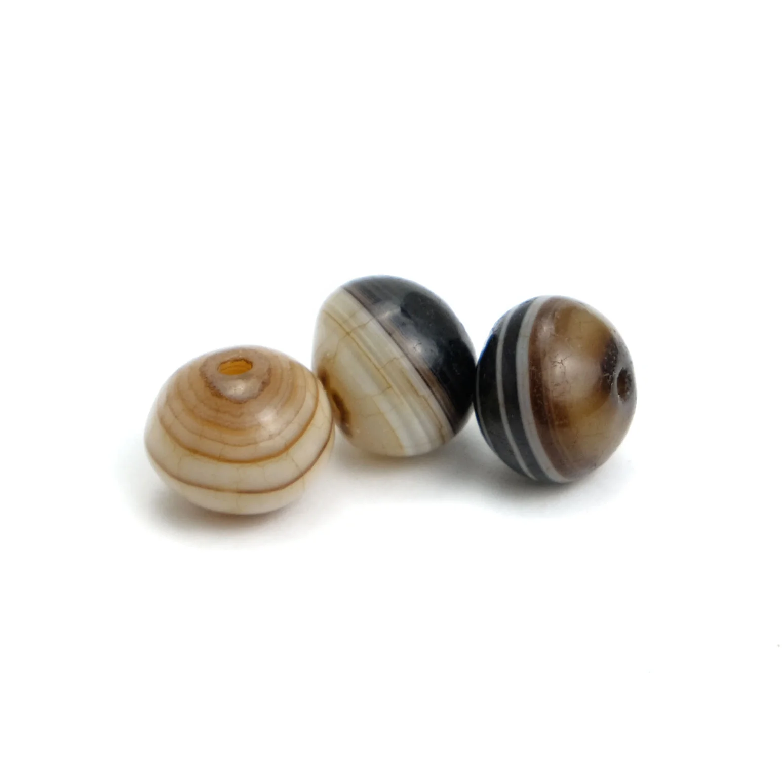 Suleiman Agates Beads Small, Set of 3  #5 - Image 3