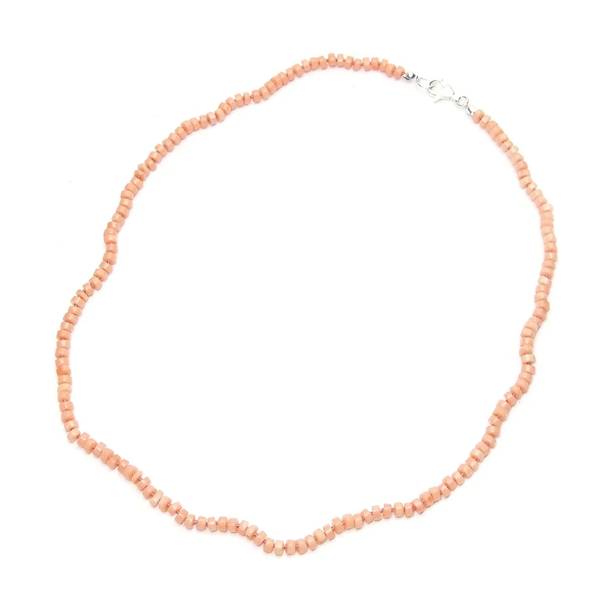 Coral Knotted Necklace with Sterling Silver Trigger Clasp - Image 2