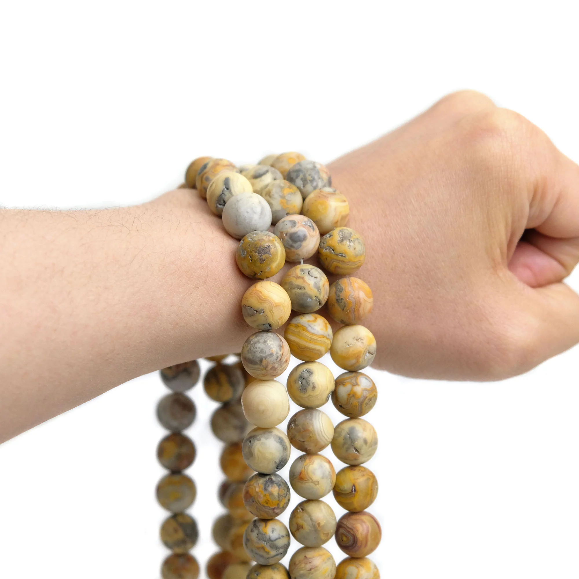 Crazy Lace Agate Matte 14mm Smooth Rounds - Image 2