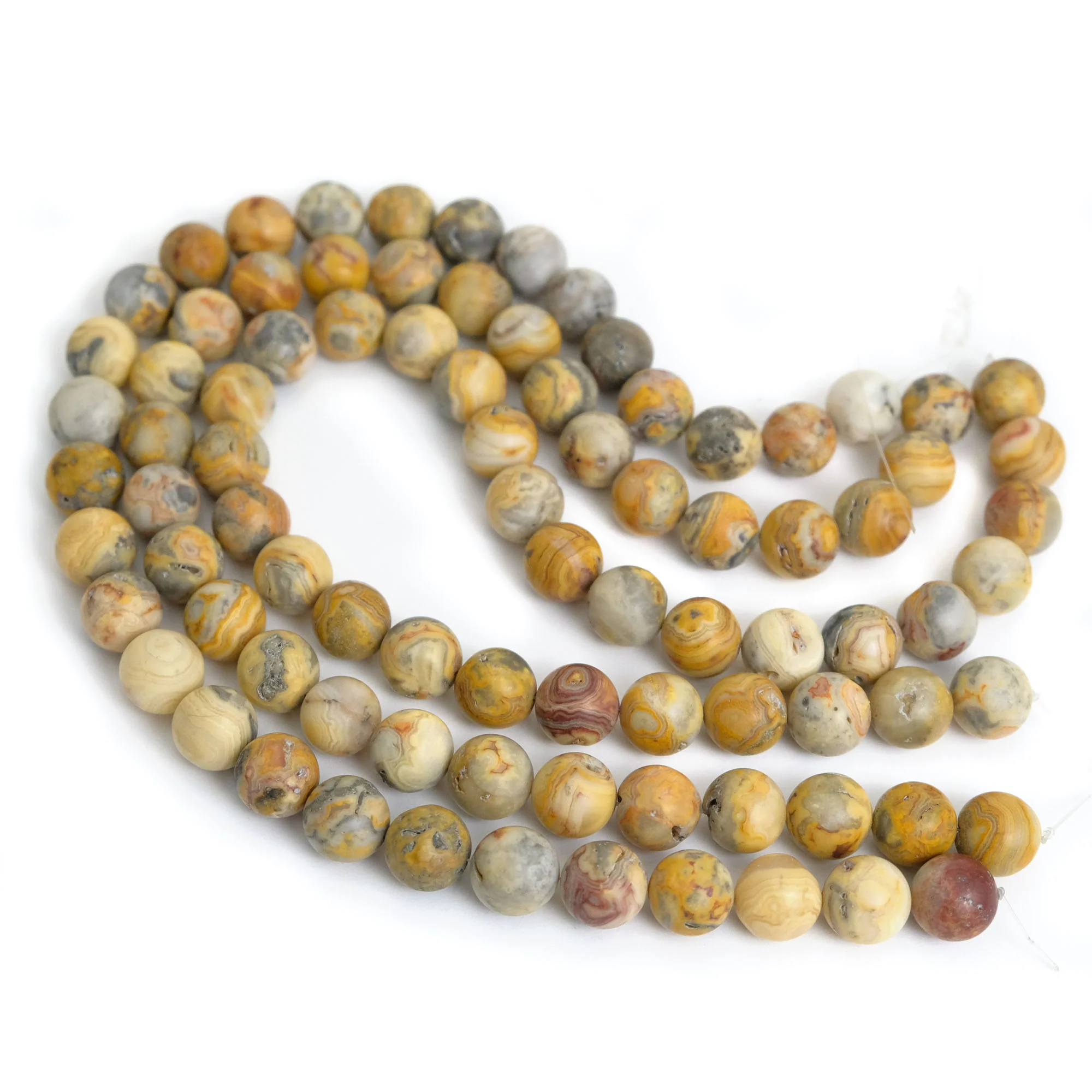 Crazy Lace Agate Matte 14mm Smooth Rounds - Image 3