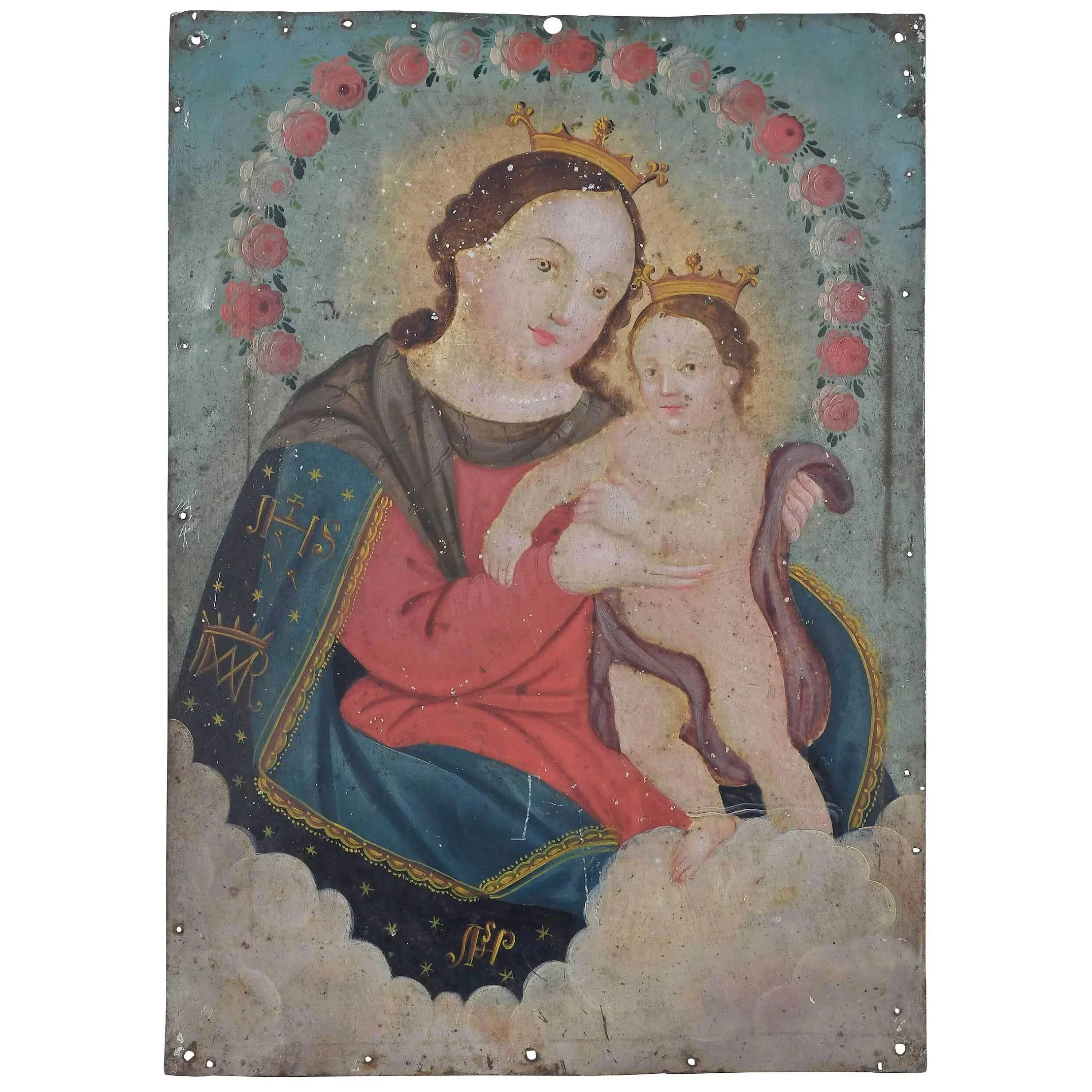 Cristo Entierro Antique Mexican Retablo - Image 2