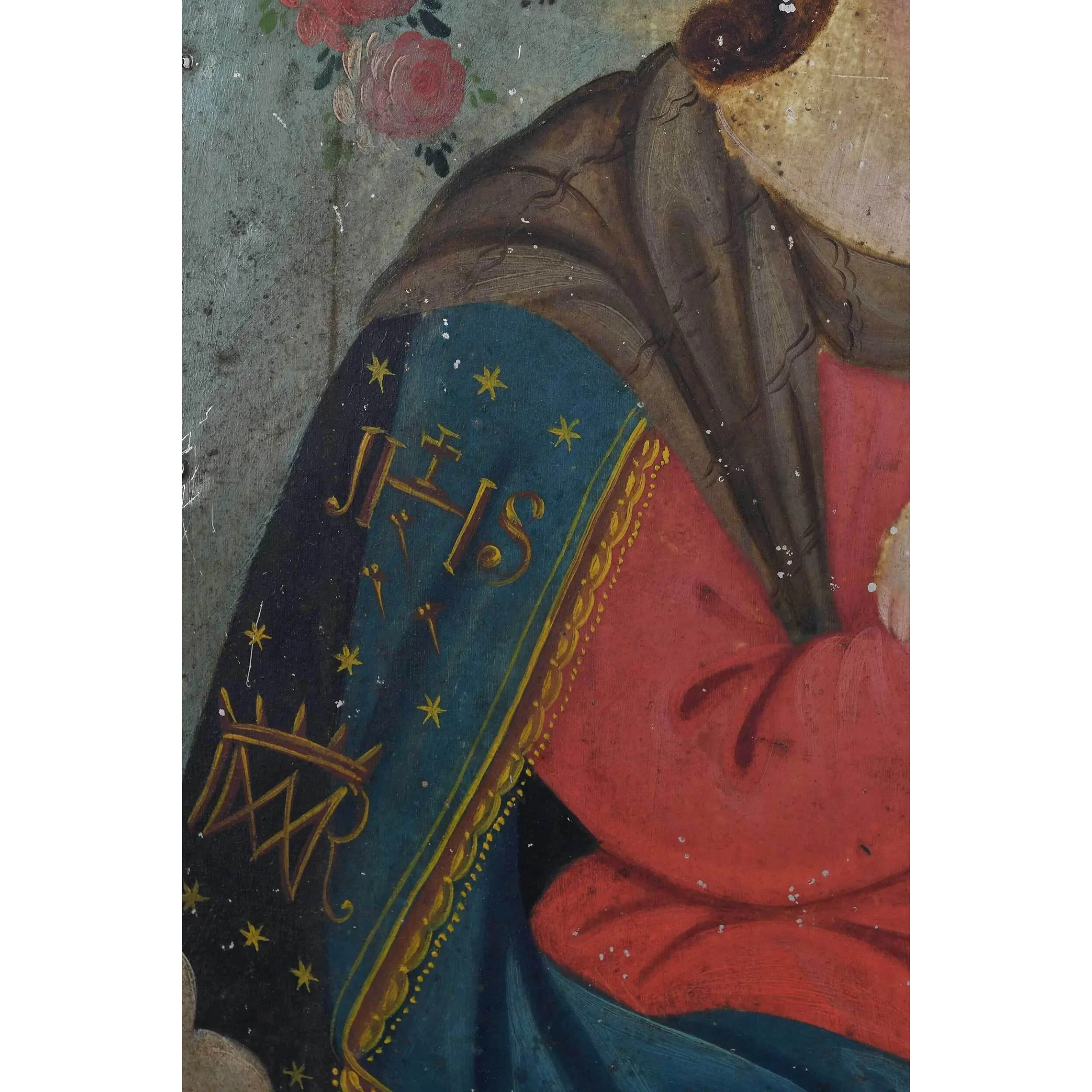 Cristo Entierro Antique Mexican Retablo - Image 8
