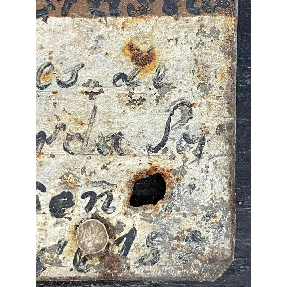 Cristo Negro / Christ of Esquipulas Spanish Colonial Mexican Tin Painted Retablo Ex Voto #1099 - Image 9