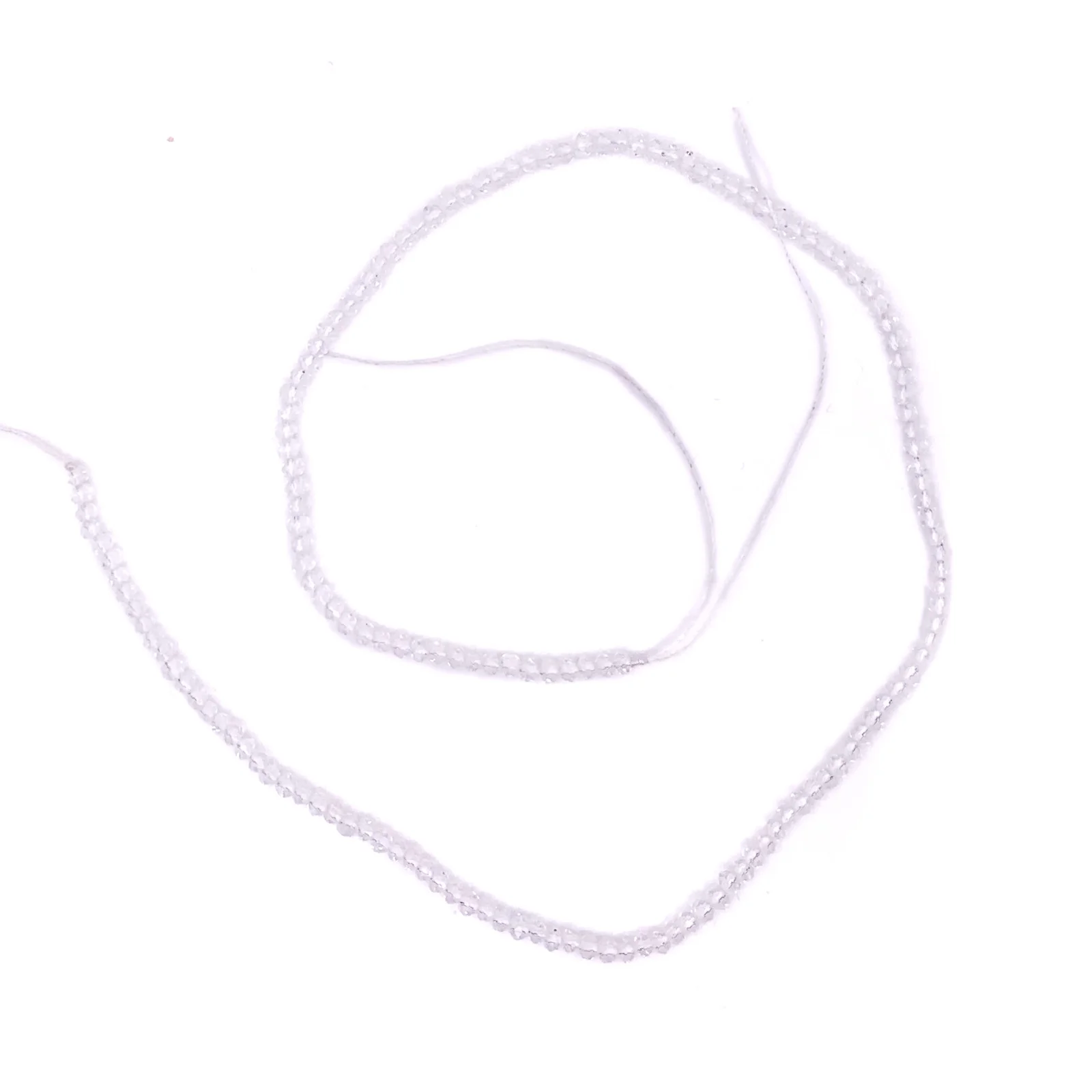 Crystal Quartz Faceted 3mm Rounds Bead Strand - Image 2