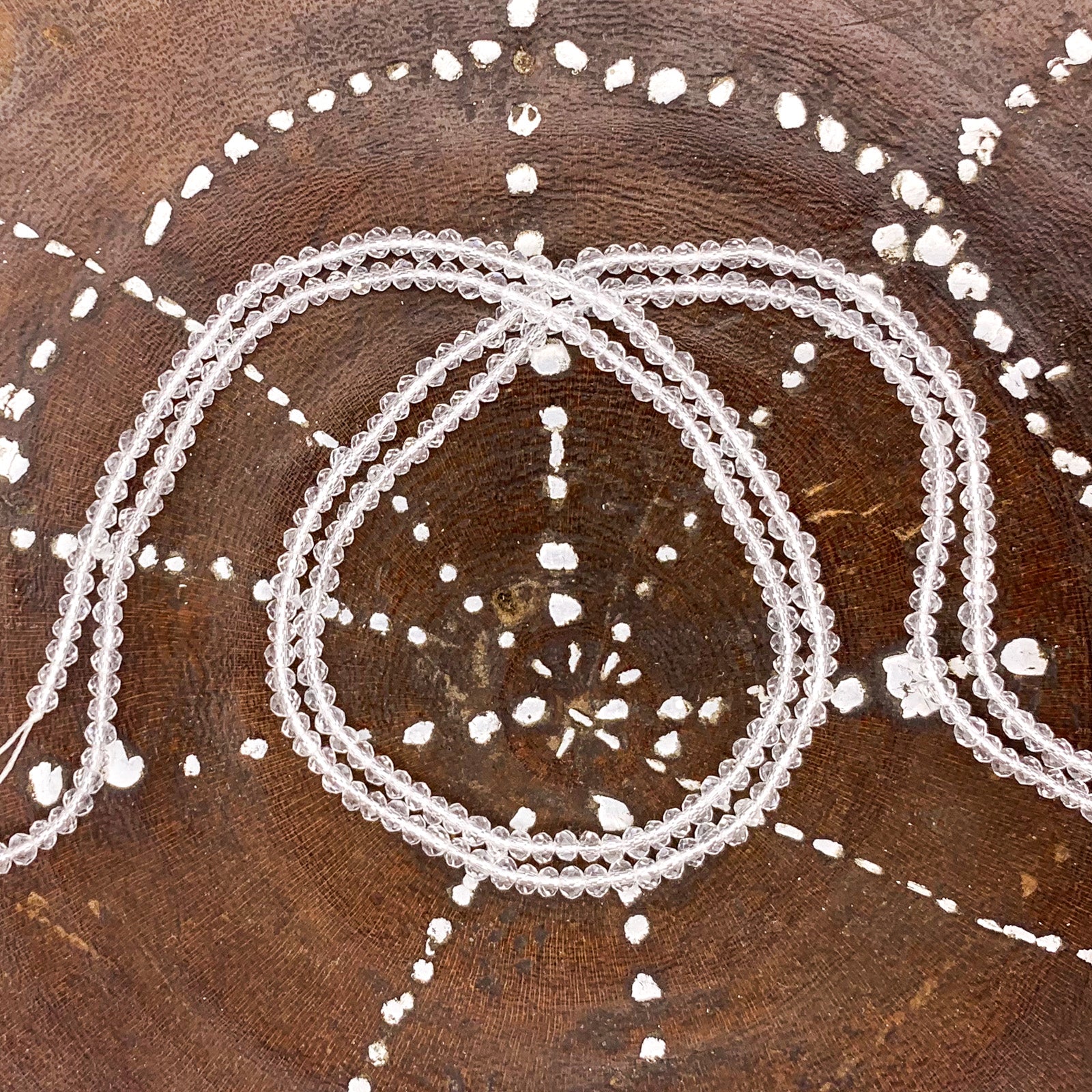Crystal Quartz Faceted 3mm Rounds Bead Strand - Image 3