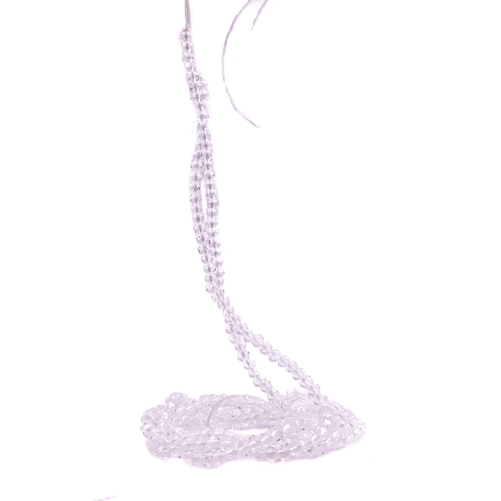 Crystal Quartz Faceted 3mm Rounds Bead Strand - Image 4