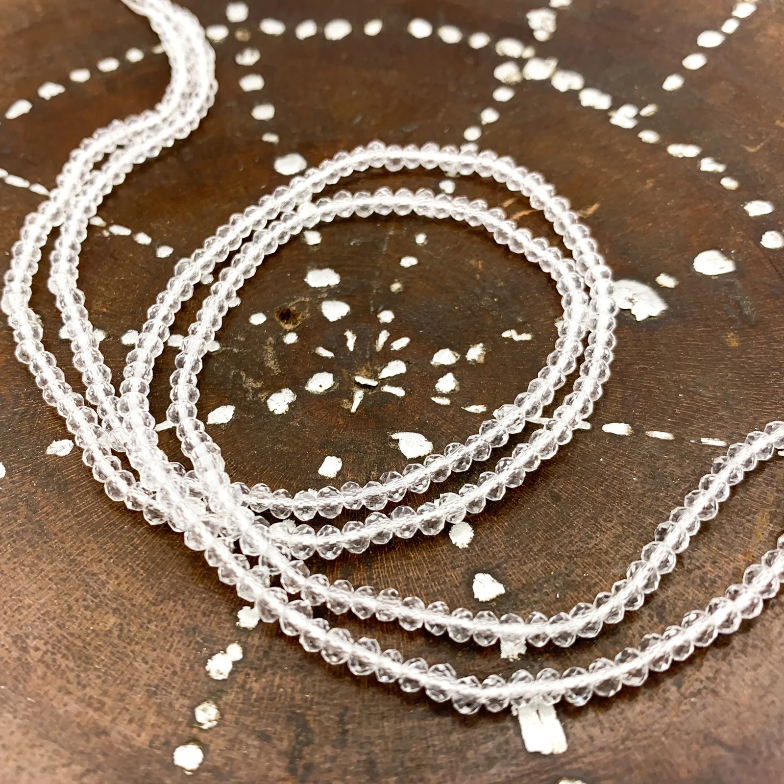 Crystal Quartz Faceted 3mm Rounds Bead Strand - Image 5