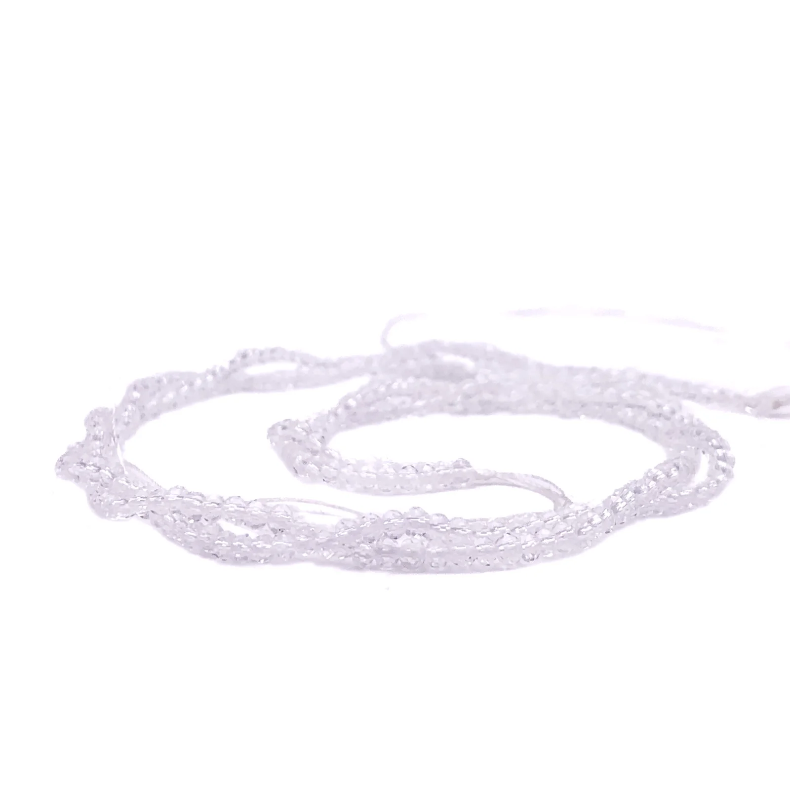 Crystal Quartz Faceted 3mm Rounds Bead Strand - Image 6
