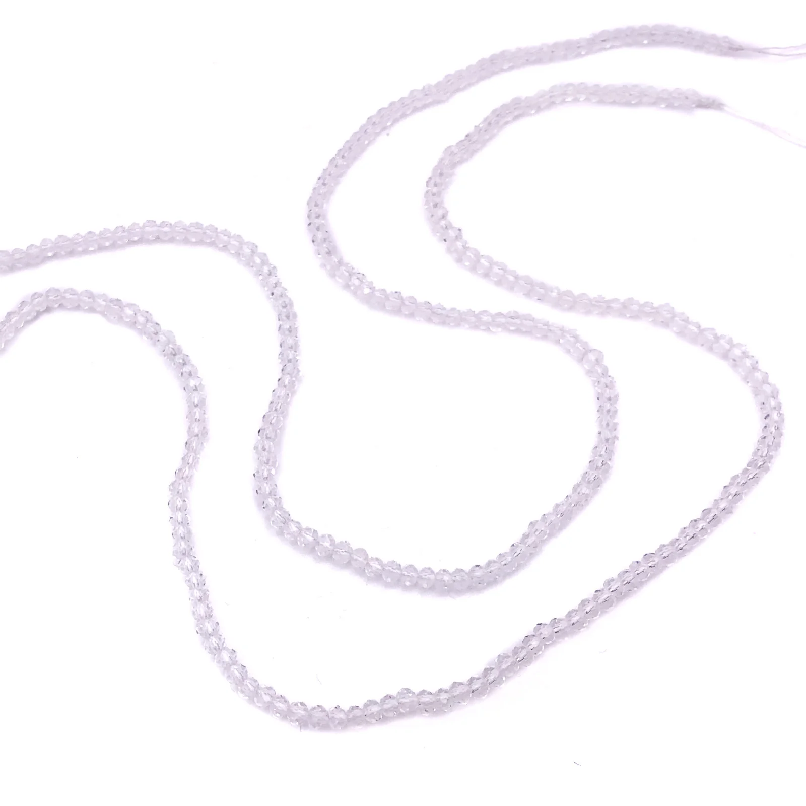 Crystal Quartz Faceted 3mm Rounds Bead Strand - Image 7