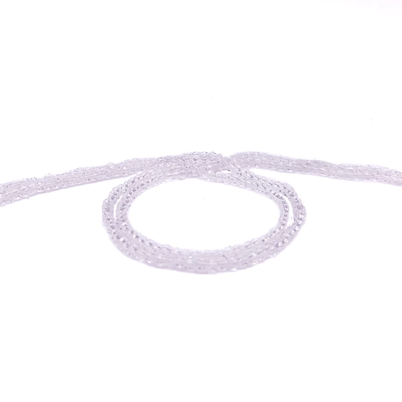 Crystal Quartz Faceted 3mm Rounds Bead Strand - Image 8