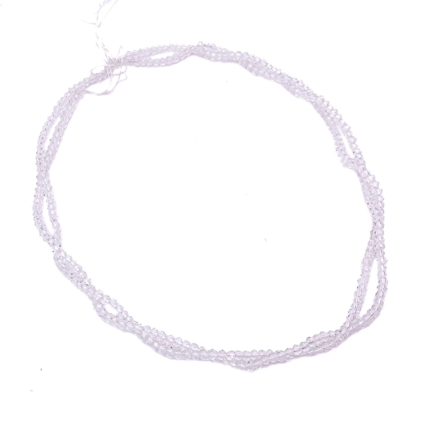 Crystal Quartz Faceted 3mm Rounds Bead Strand - Image 9