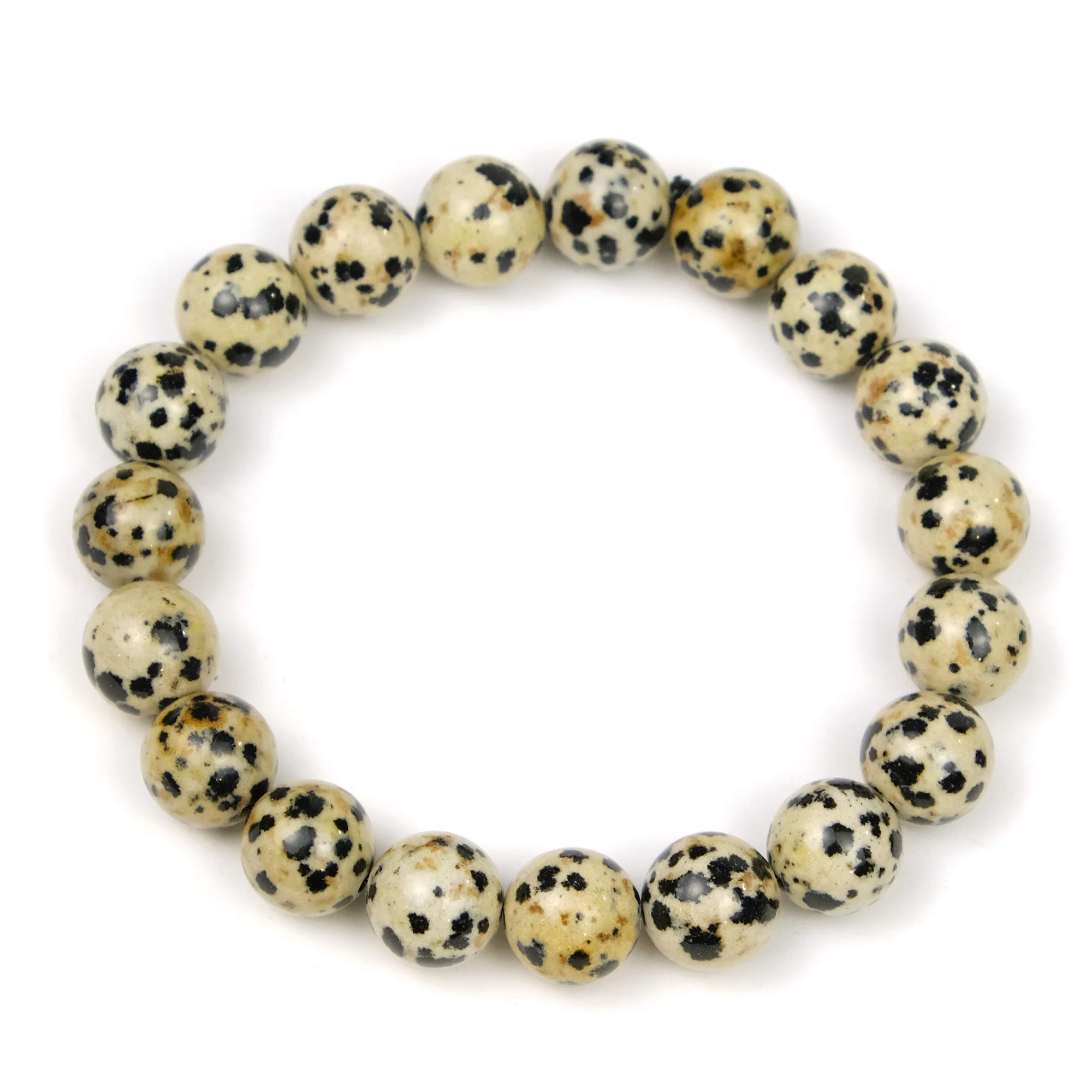 Dalmatian Jasper 10mm Rounds Stretch Bracelet - Image 2