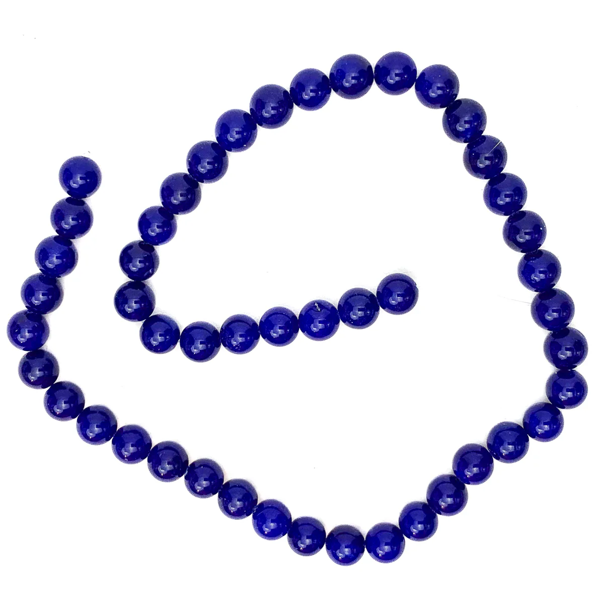 Dark Blue Agate 8mm Smooth Rounds Bead Strand - Image 2