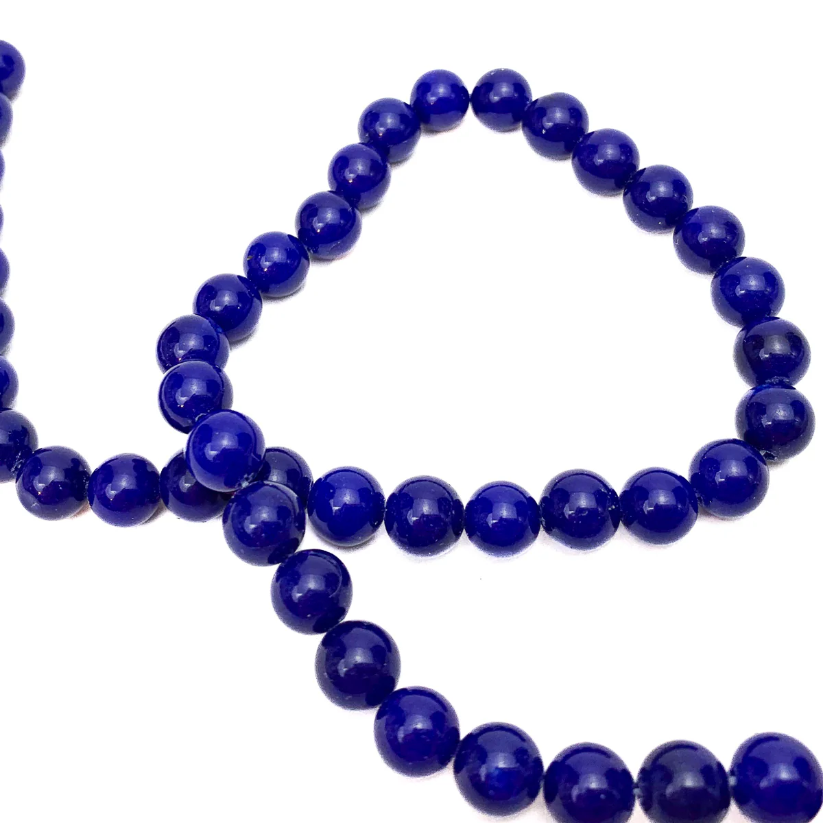Dark Blue Agate 8mm Smooth Rounds Bead Strand - Image 3
