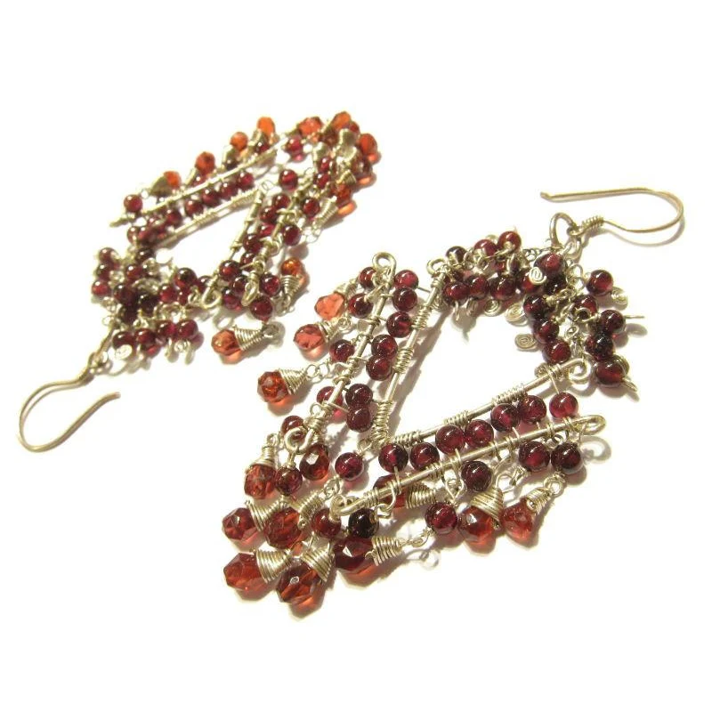 Garnet Earrings with Sterling Silver Earwires - Image 2
