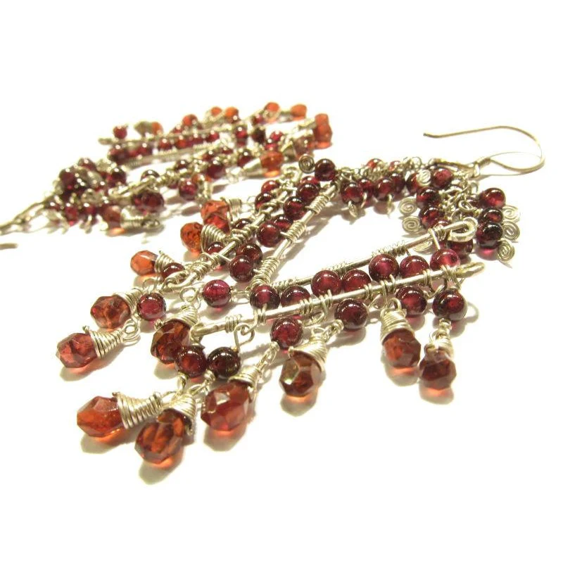 Garnet Earrings with Sterling Silver Earwires - Image 3