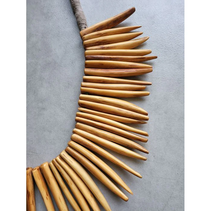 Dinka High Raking Necklace, South Sudan #87 - Image 3