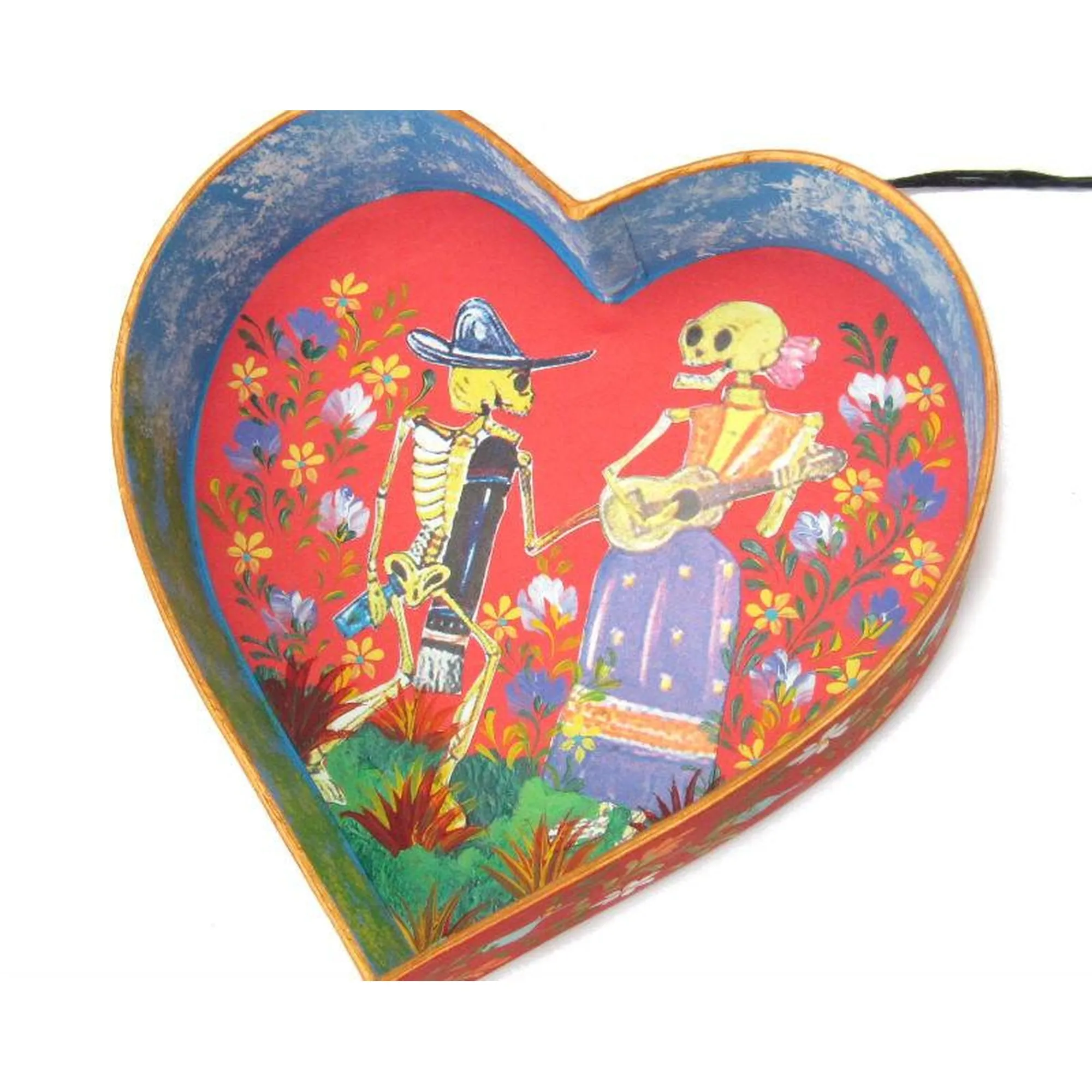 Day of the Dead Paper Heart Ornament - Image 4