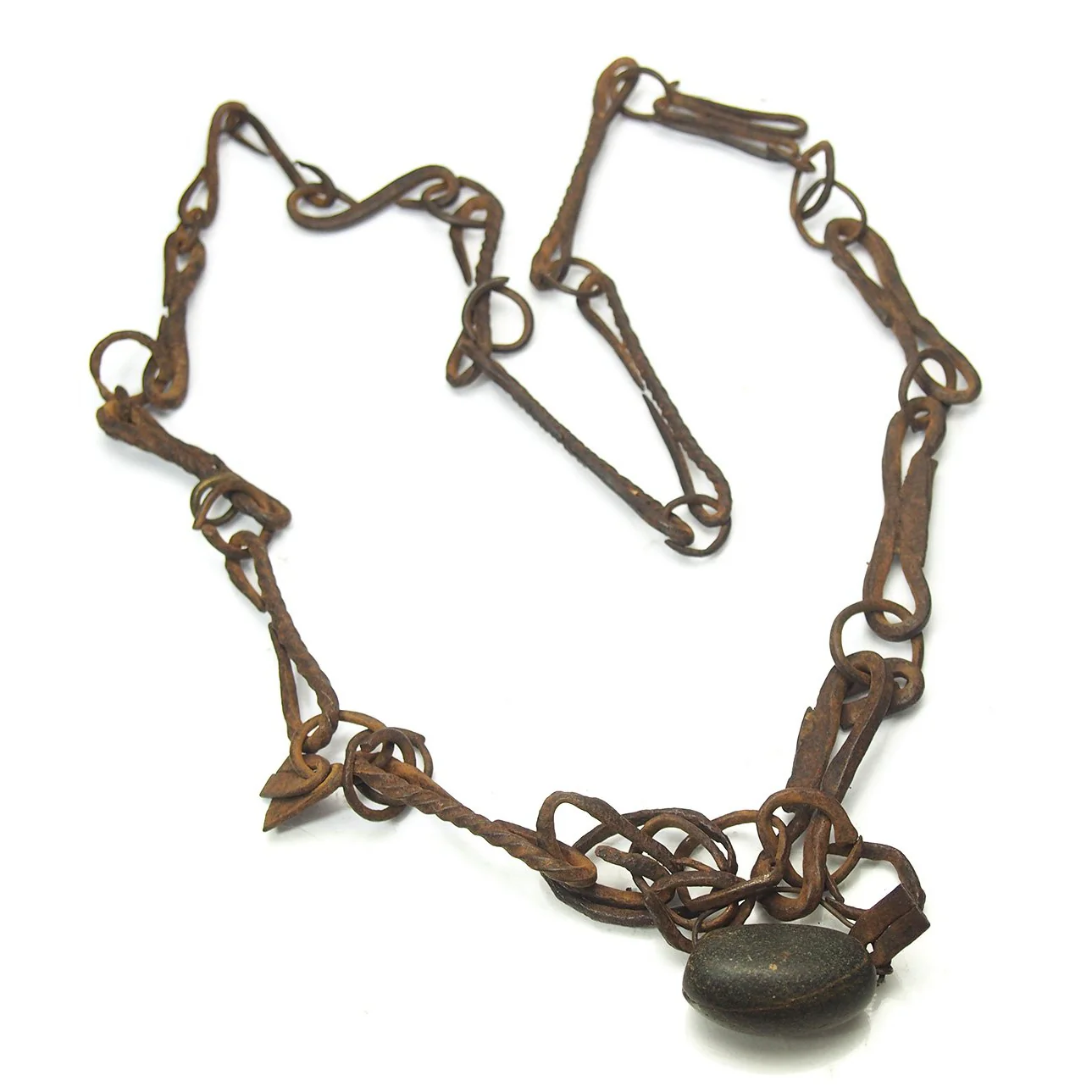 Dogon Blacksmith/ "Hogon" Antique Status Emblem Iron Necklaces E and F - Image 4