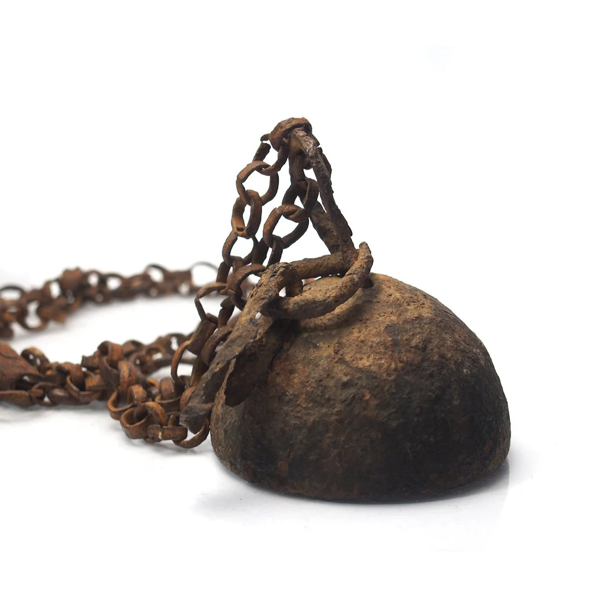 Dogon Blacksmith/ "Hogon" Status Emblem Iron Necklace from Mali Bell Form - Image 3