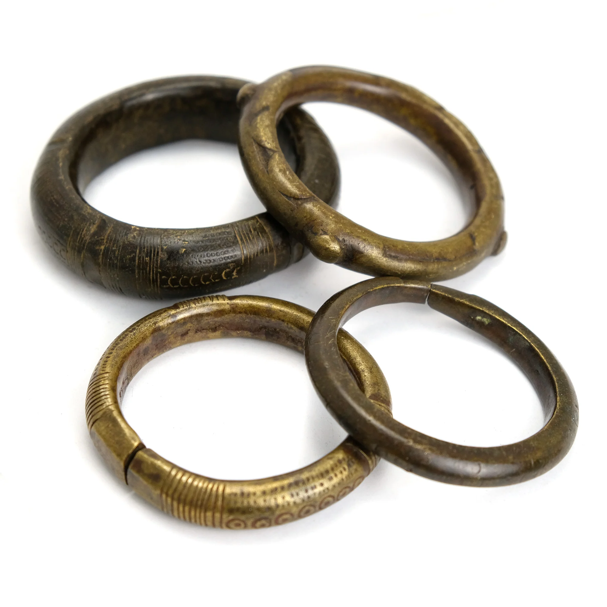 Dowry Wealth Currency Bangle Bracelets from Nigeria set of Four Bangles - Image 2