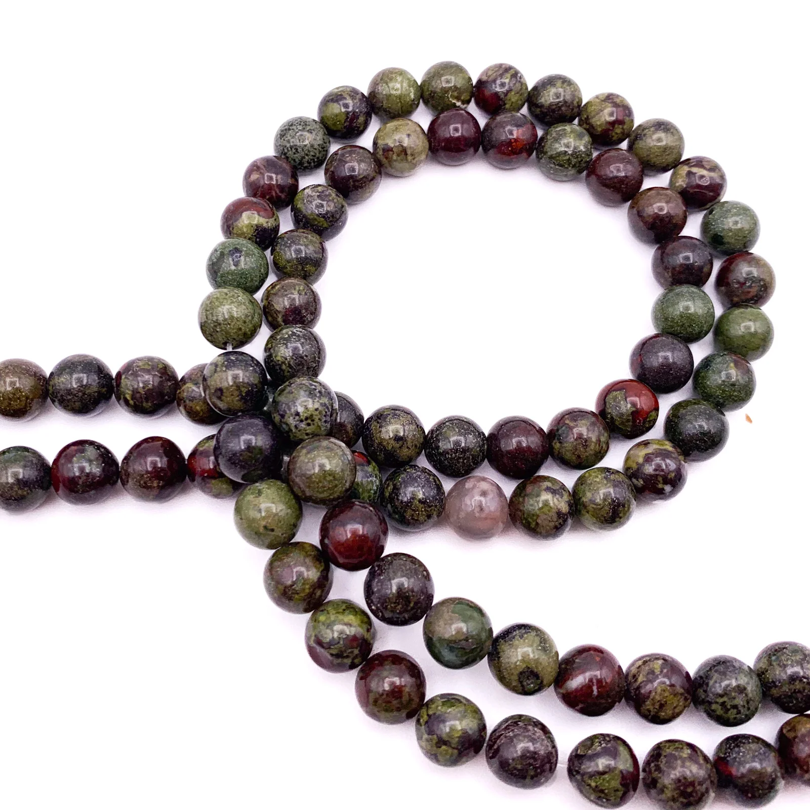 Dragon's Blood Jasper 8mm Smooth Rounds Bead Strand - Image 3