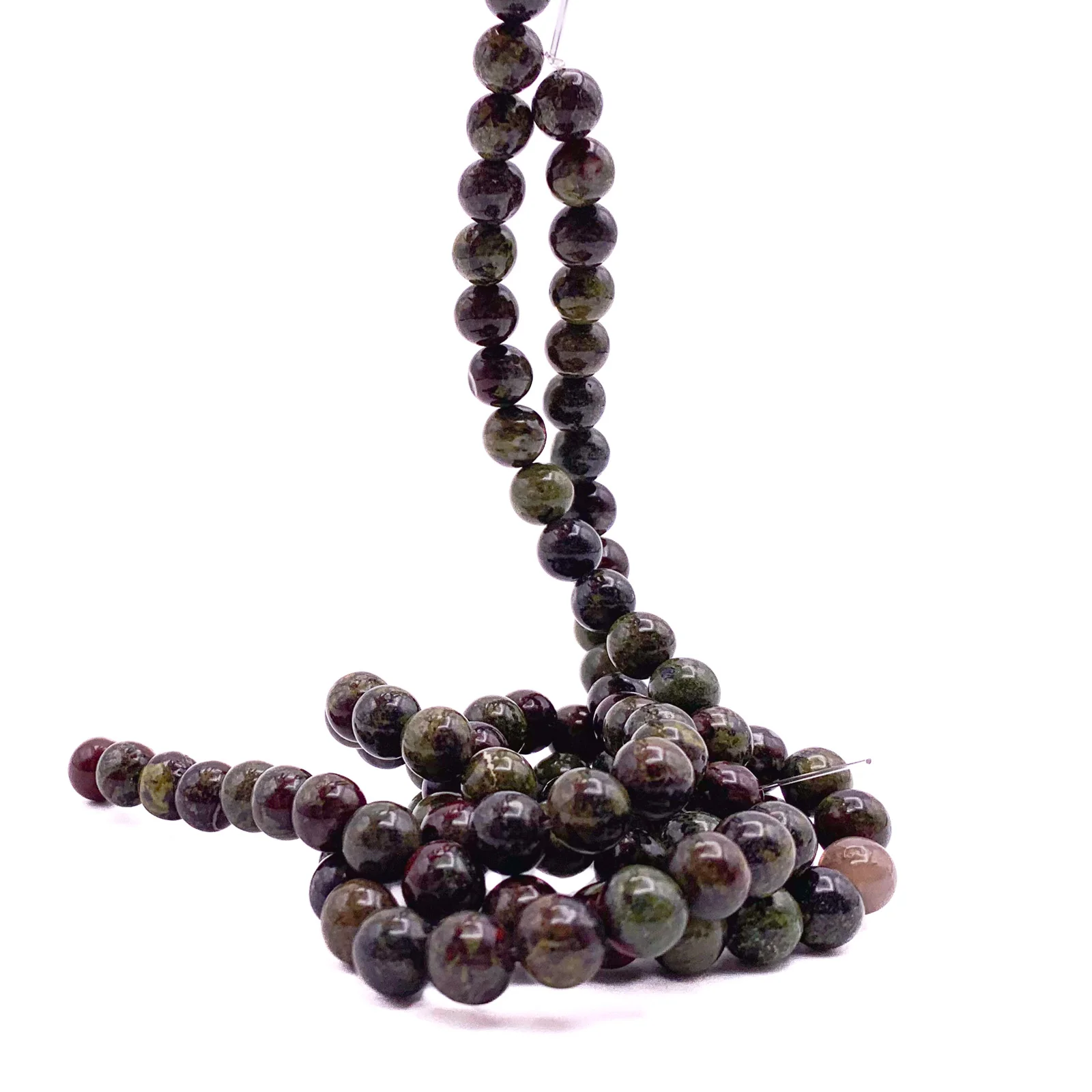 Dragon's Blood Jasper 8mm Smooth Rounds Bead Strand - Image 4