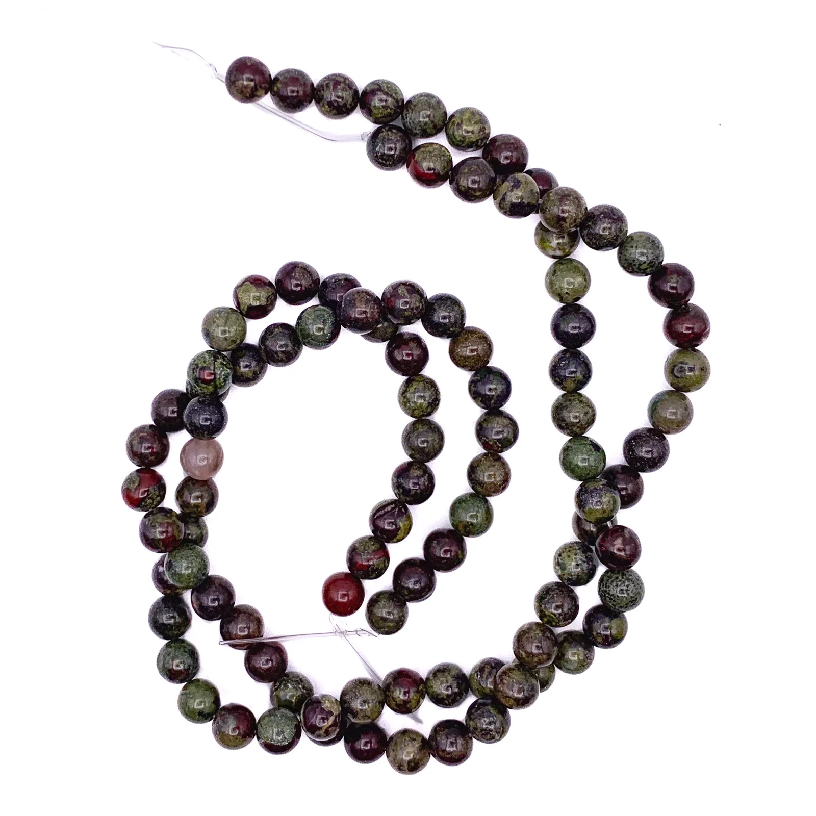 Dragon's Blood Jasper 8mm Smooth Rounds Bead Strand - Image 6