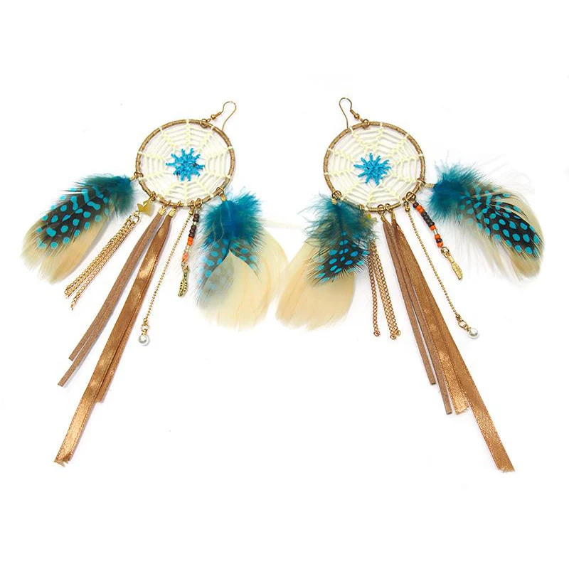 Dreamcatcher/Feather/Chain Earrings 1 - Image 2