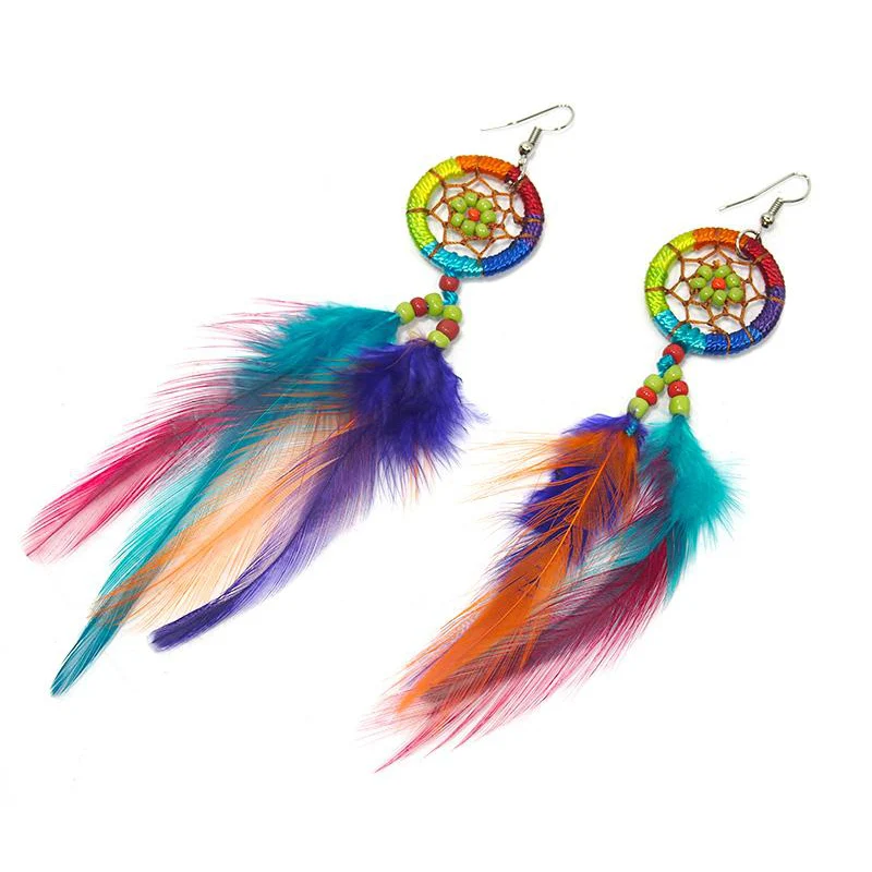 Rainbow Dreamcatcher Earrings - Image 2