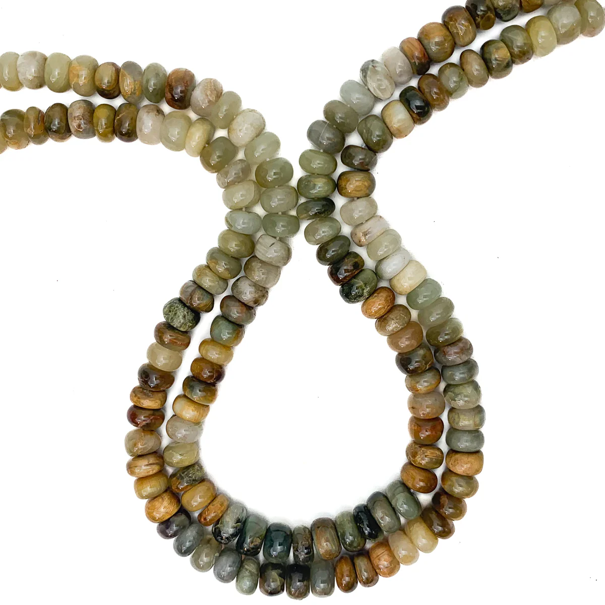 Eagle Eye Multi 8mm Smooth Rondelles Bead Strand - Image 3