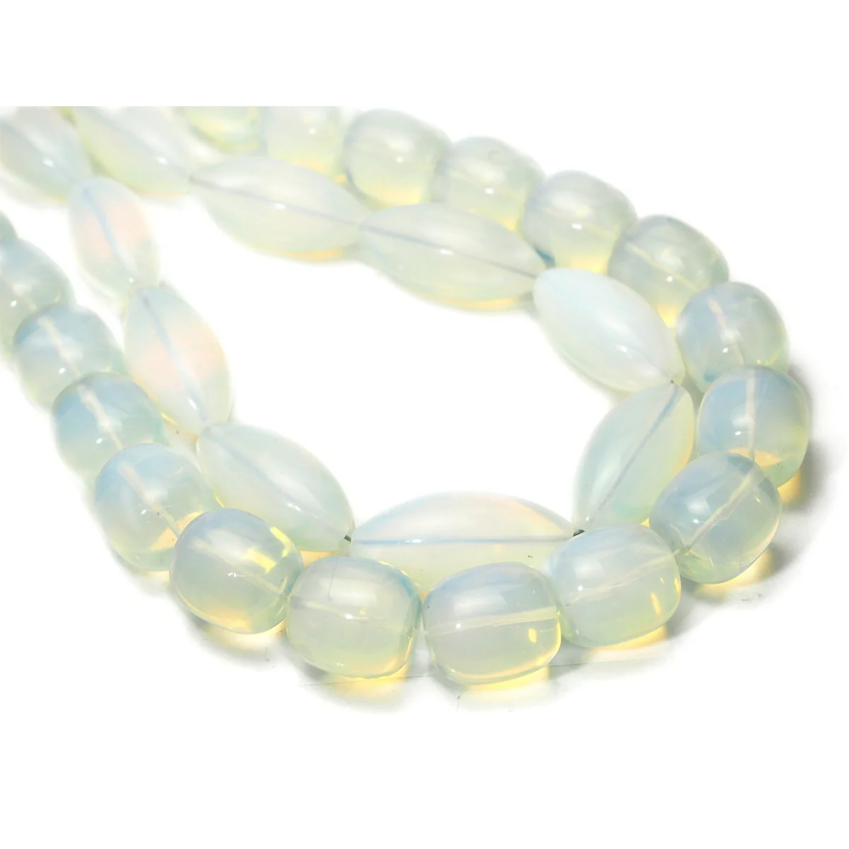 Early 20th Century Bohemian "Moon Glass" Opalescent Trade Bead Necklaces from Nigeria - Image 2