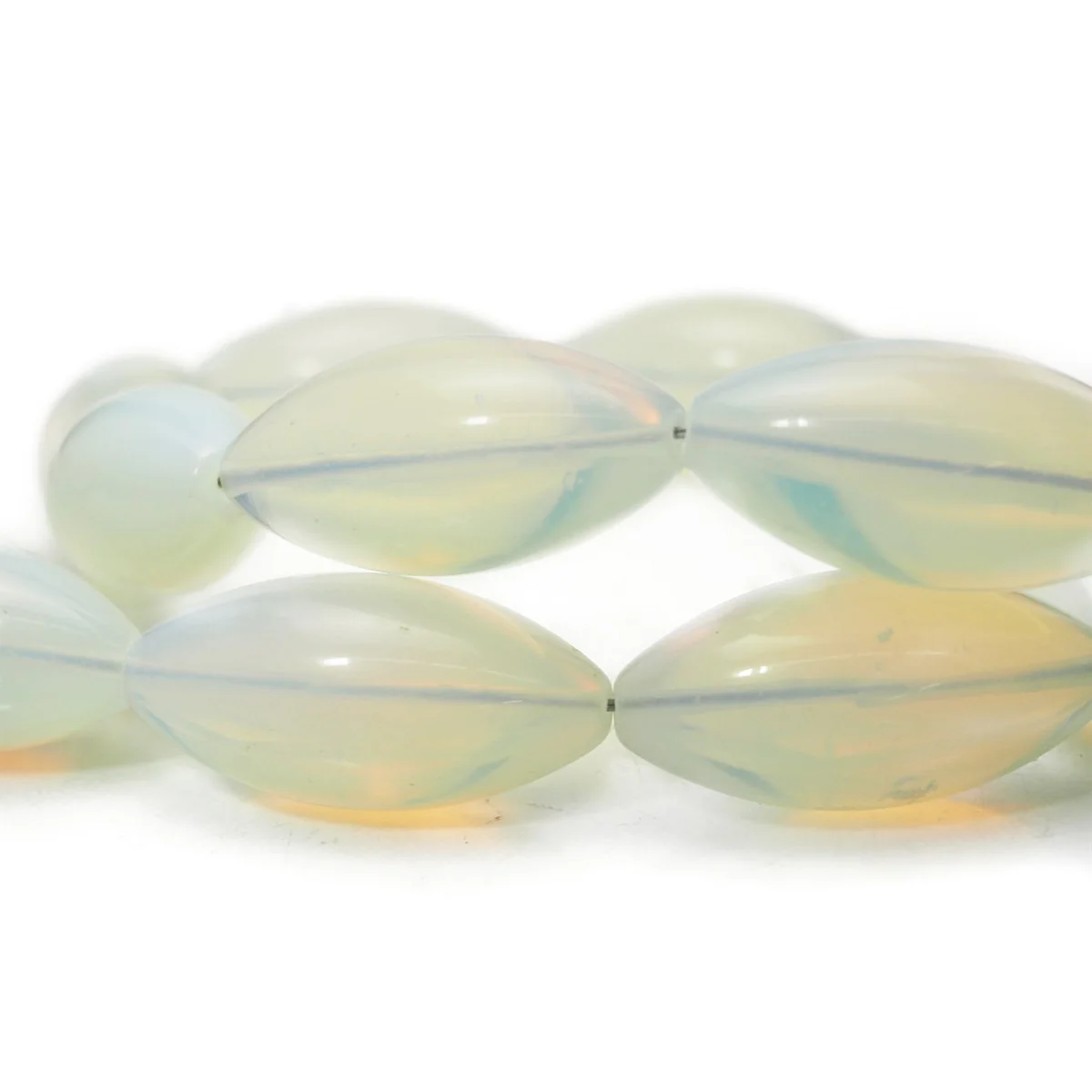 Early 20th Century Bohemian "Moon Glass" Opalescent Trade Bead Necklaces from Nigeria - Image 4