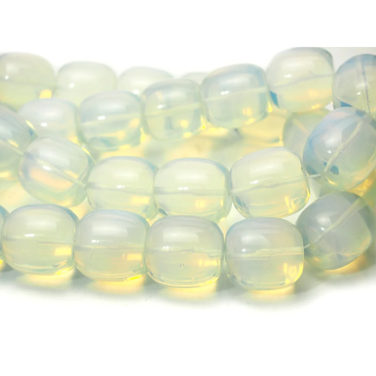 Early 20th Century Bohemian "Moon Glass" Opalescent Trade Bead Necklaces from Nigeria - Image 5