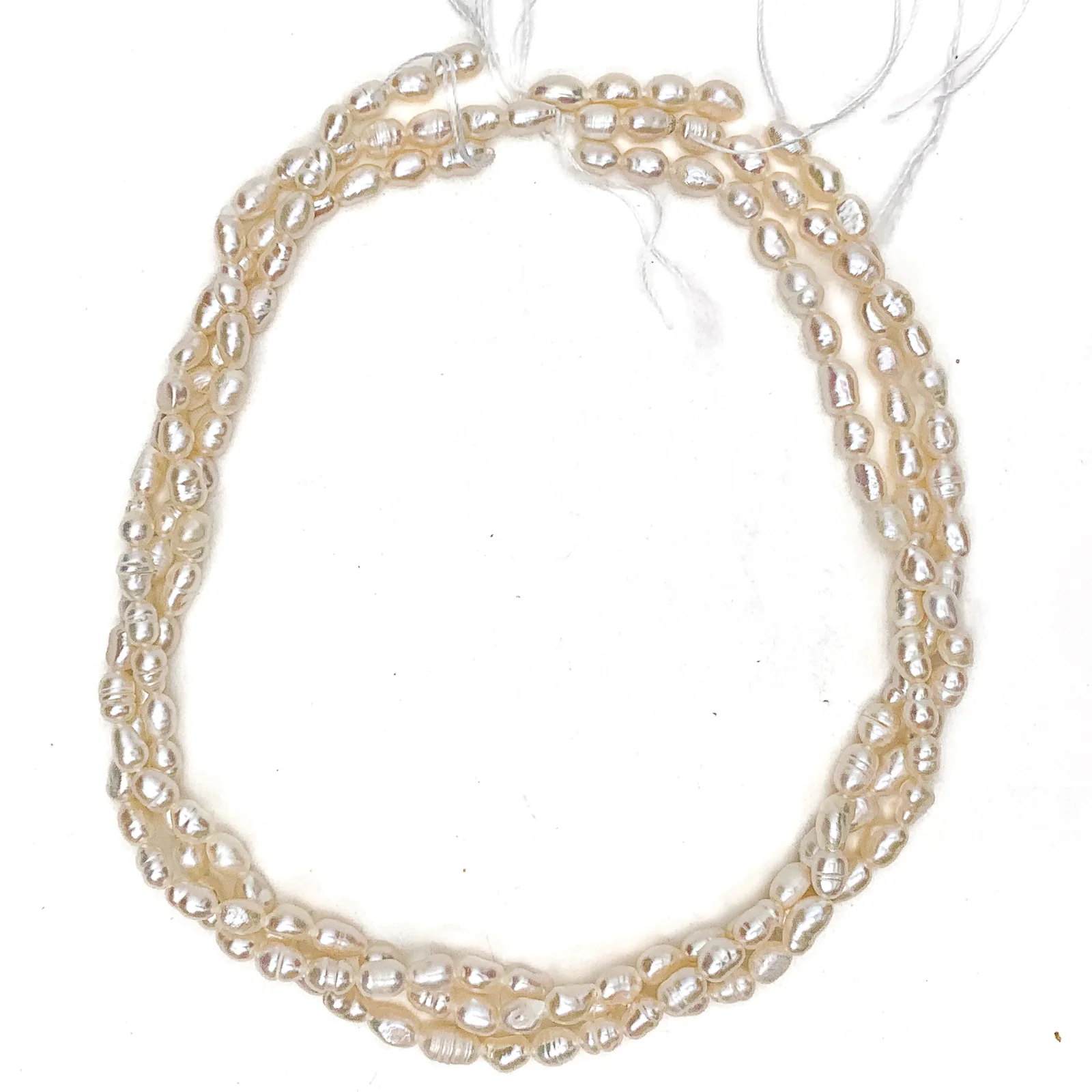 Ecru Rice Freshwater Pearl Bead Strand - Image 2