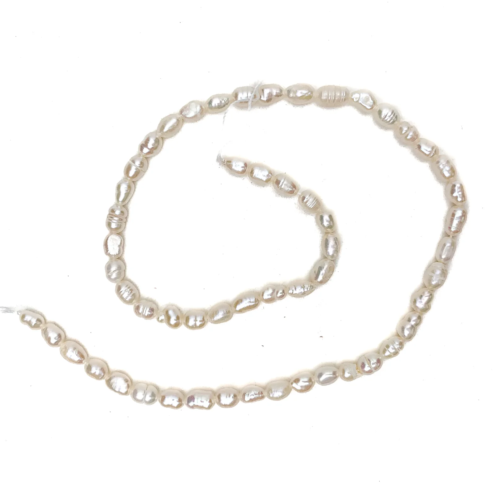 Ecru Rice Freshwater Pearl Bead Strand - Image 3
