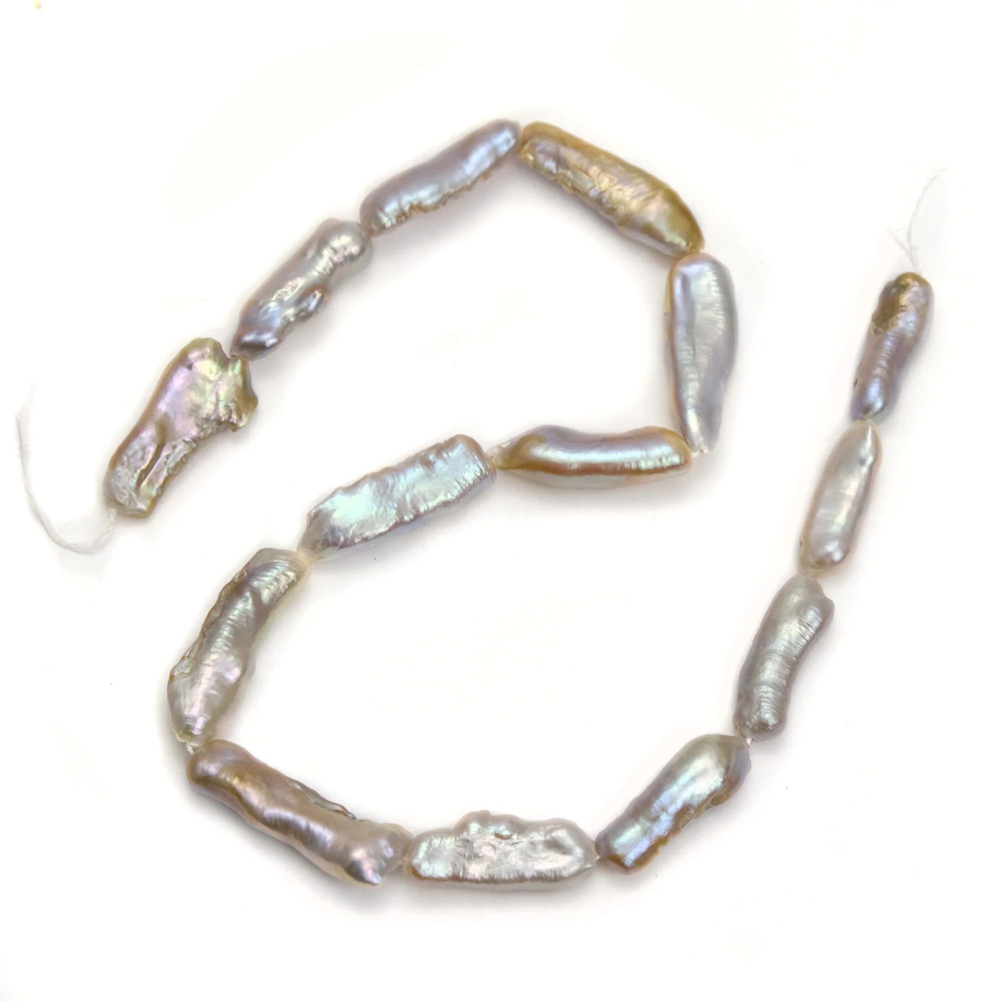 Eggshell Fresh Water Pearl Strand #24 - Image 2