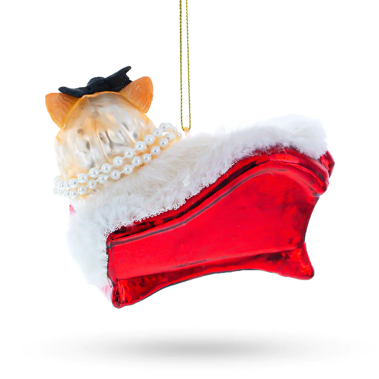 Come Up and See Me Sometime Kitty Cat in Pearls Ornament PS - Image 3
