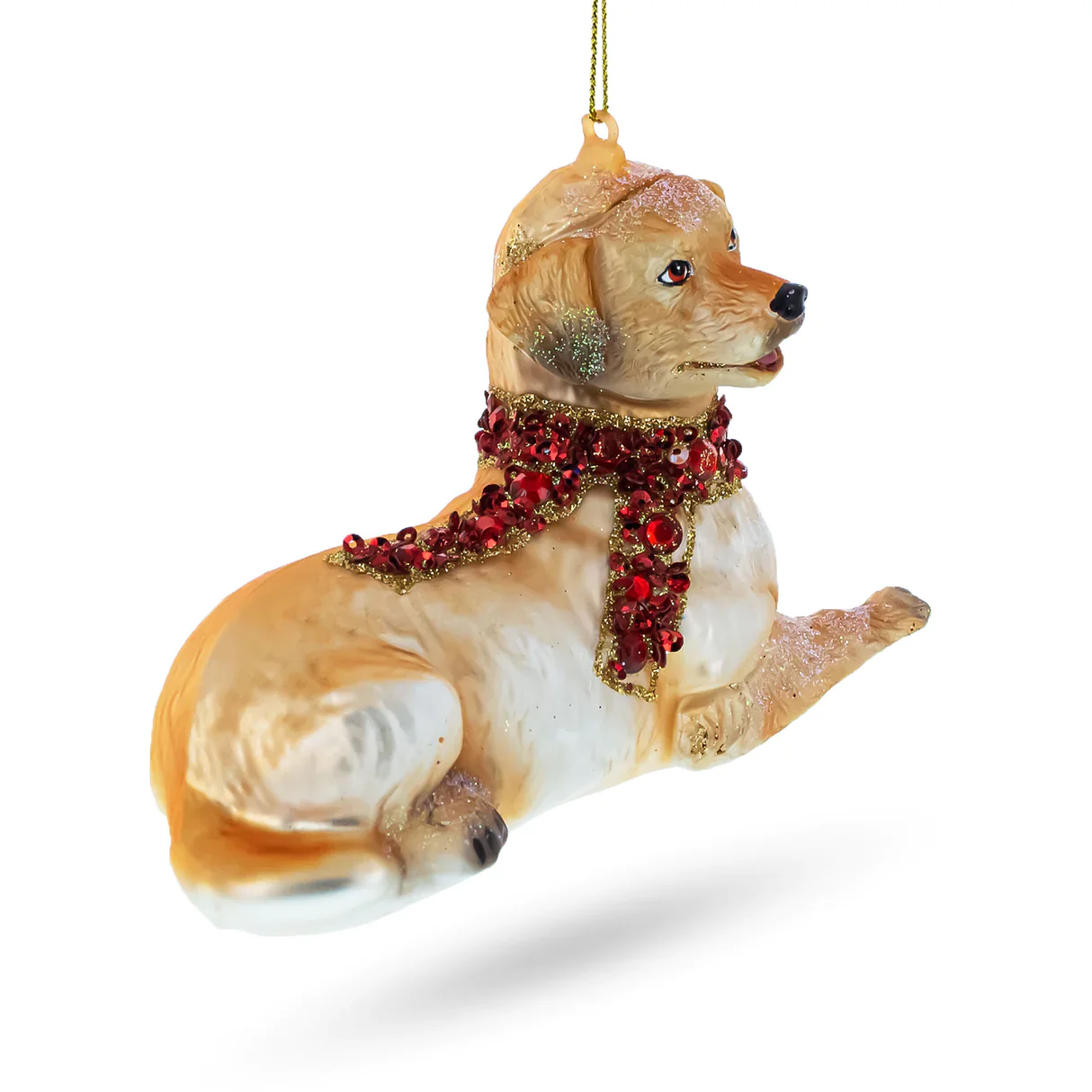 Dashing Golden Retriever with Jeweled Collar Ornament PS - Image 2