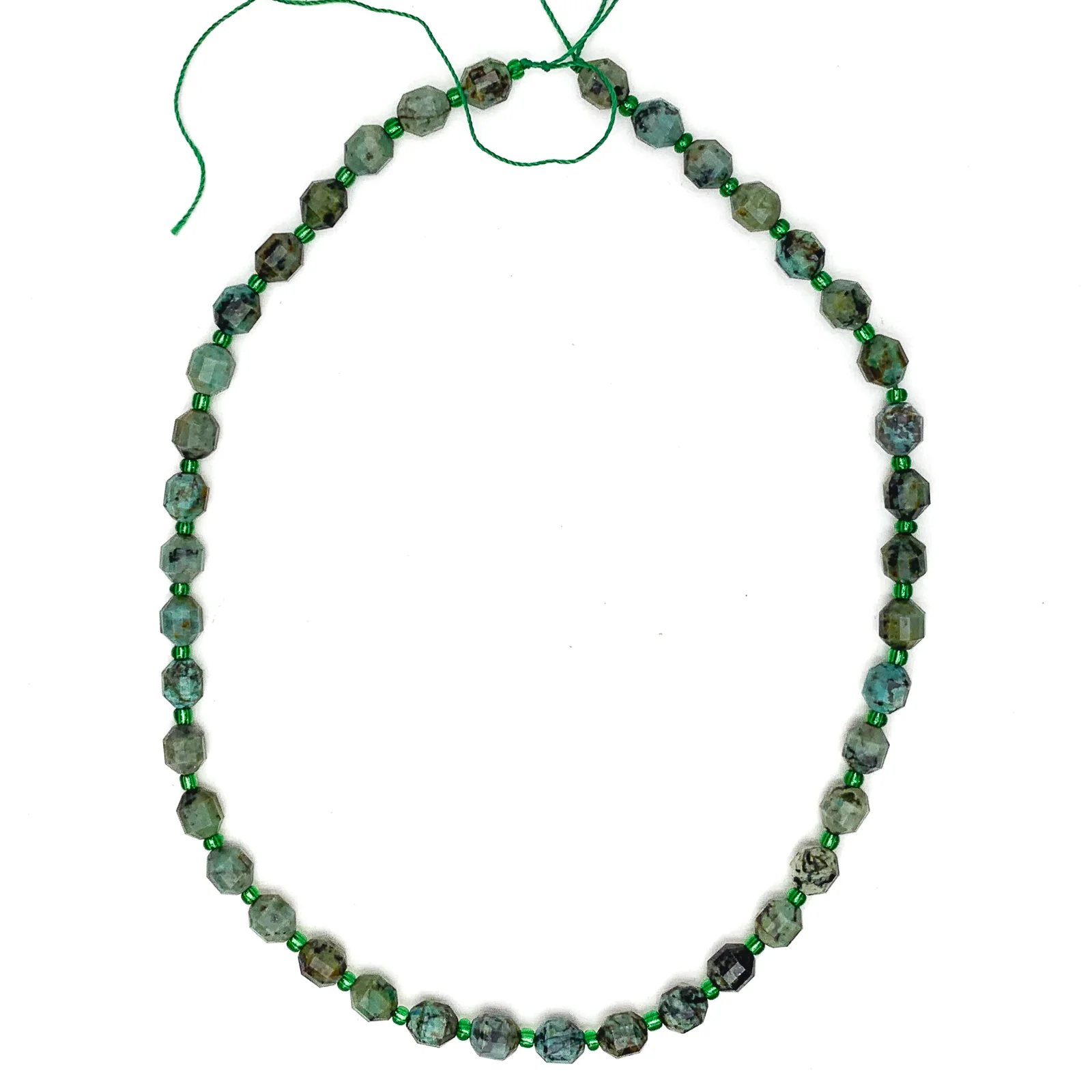 Emerald 7mm Faceted Drums Bead Strand - Image 2