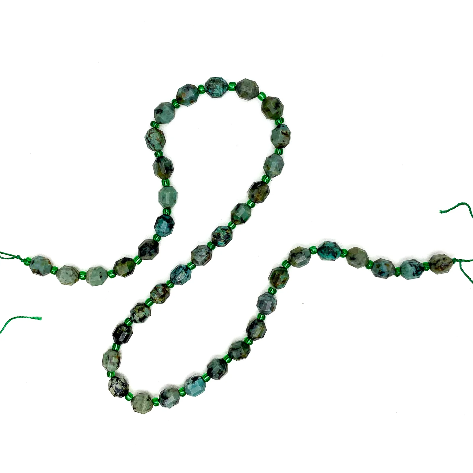 Emerald 7mm Faceted Drums Bead Strand - Image 3