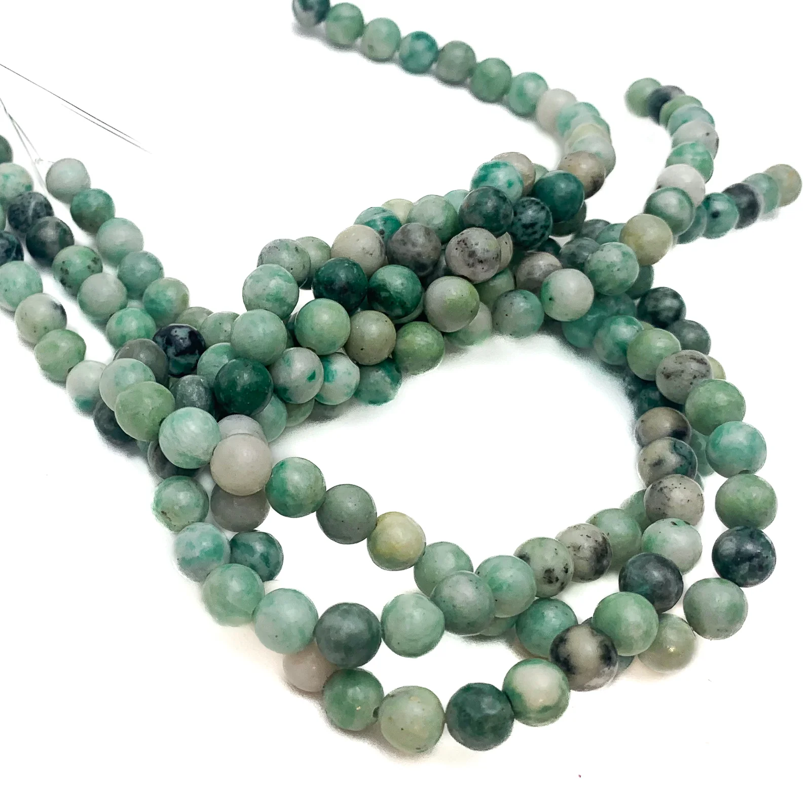 Emerald Afghan 6mm Smooth Rounds Bead Strand - Image 5