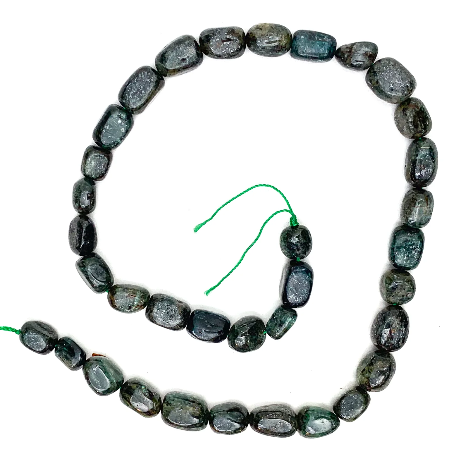 Emerald Raw Smooth Pebbles Bead Strand - Image 2