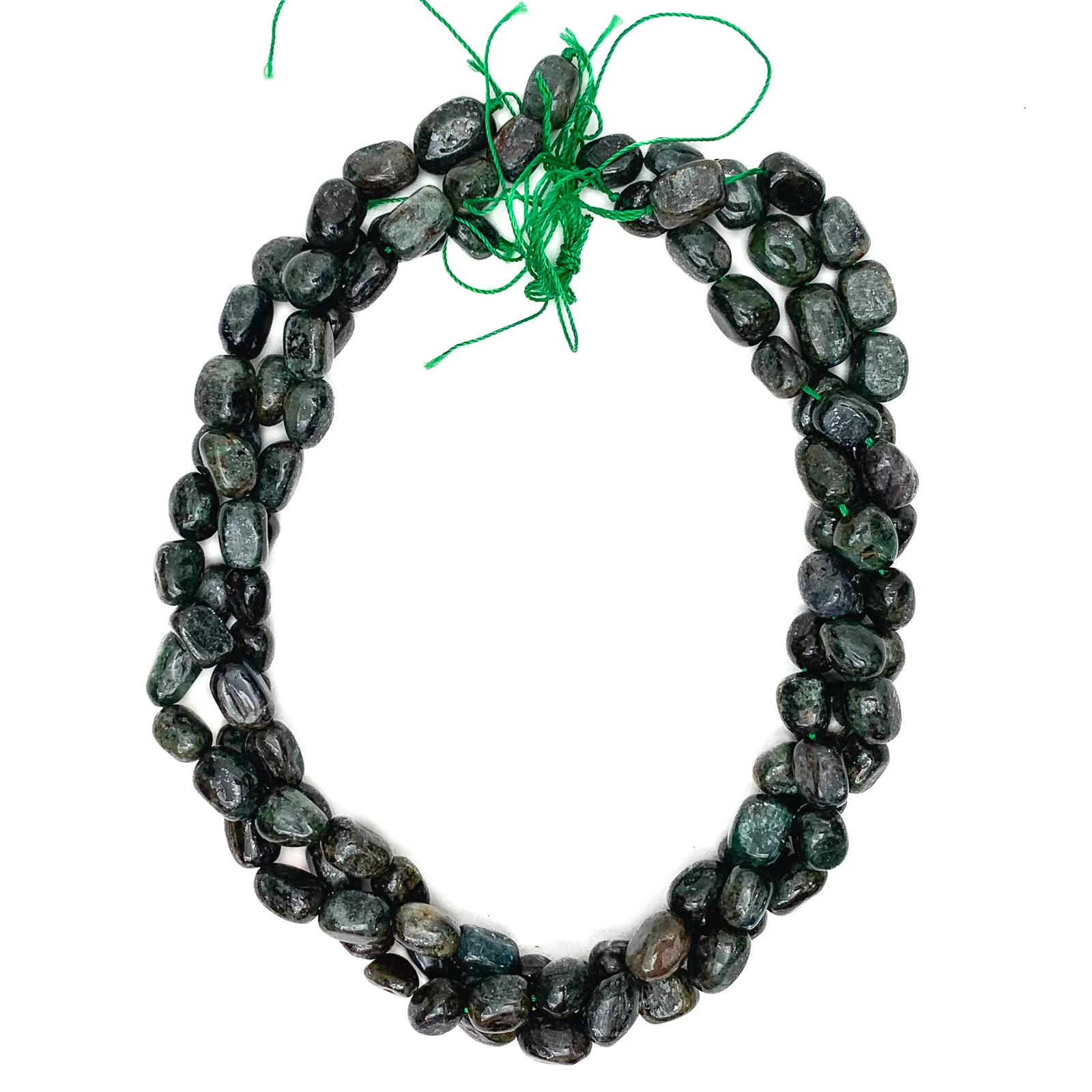 Emerald Raw Smooth Pebbles Bead Strand - Image 3