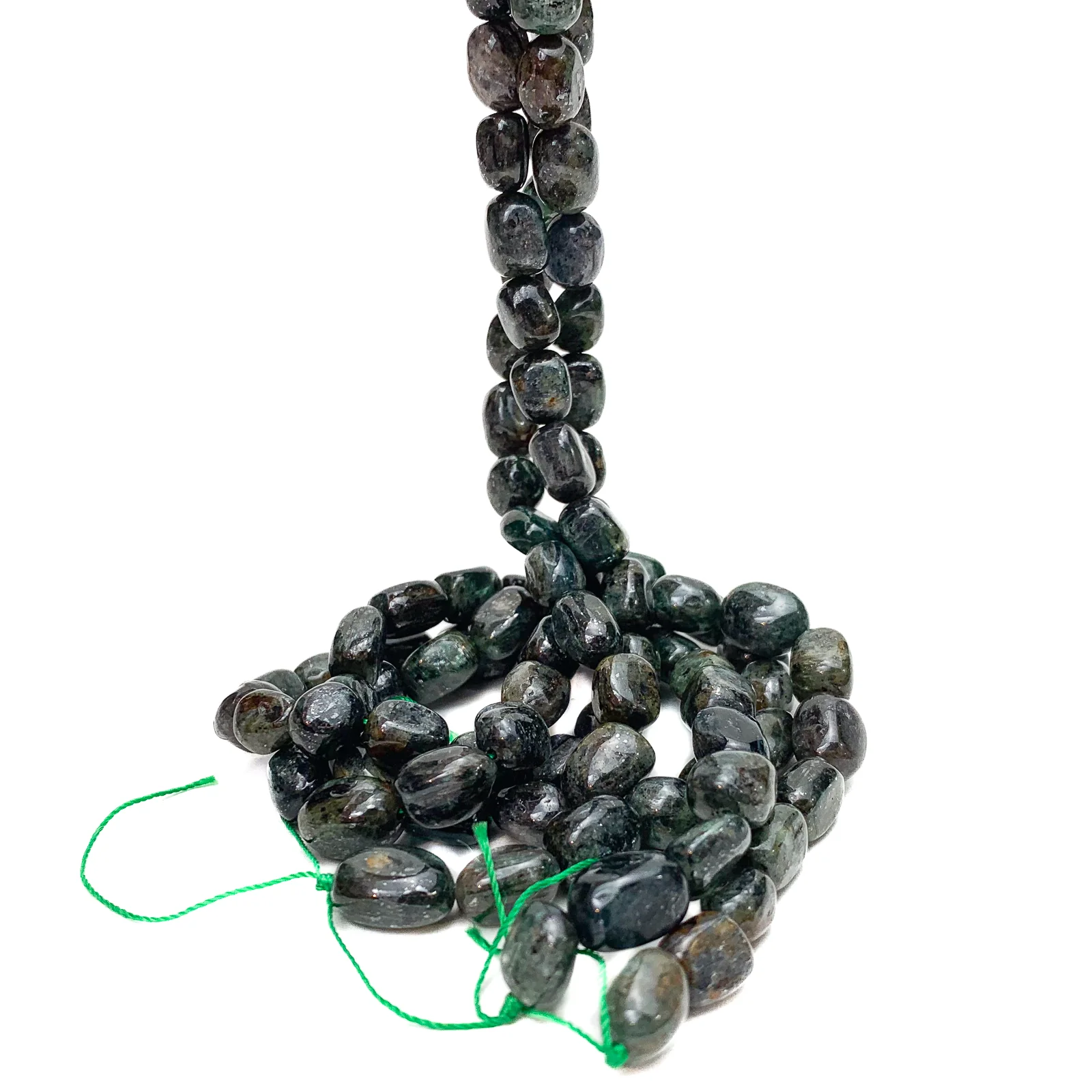 Emerald Raw Smooth Pebbles Bead Strand - Image 5