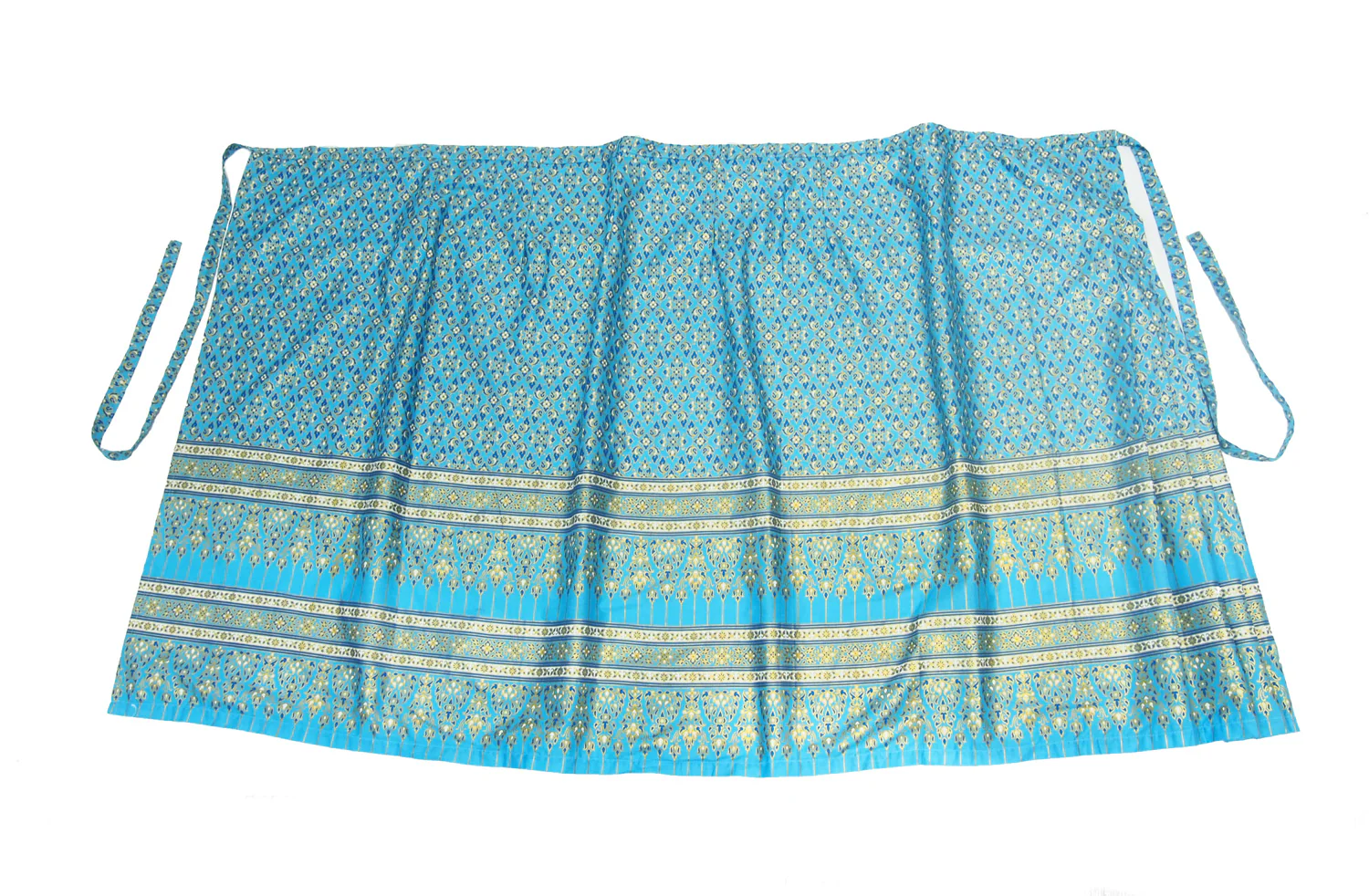 Ensemble 10: Vietnamese 100% Silk Two-Tone Scarf, Royal Blue/Magenta with Thailand Printed Turquoise Wrap Skirt - Each Item Sold Separately - Image 10