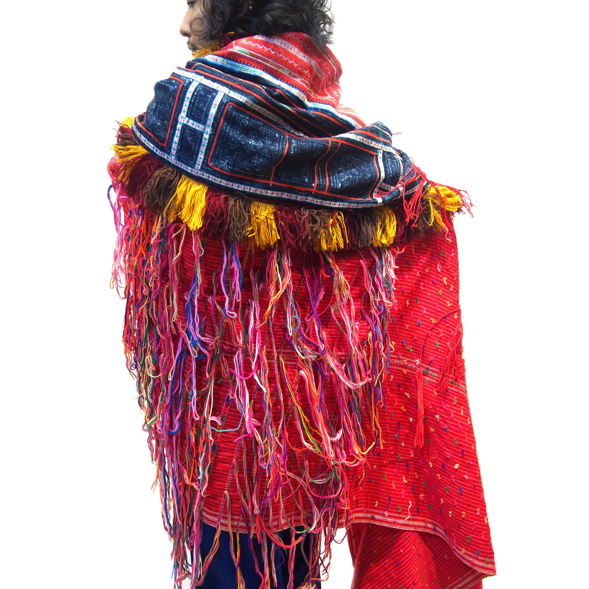 Ensemble 17: Karen Hilltribe Tasseled Heirloom Cloth with Shell Currency Antique Necklace From Mali, West Africa - Each Item Sold Separately - Image 3