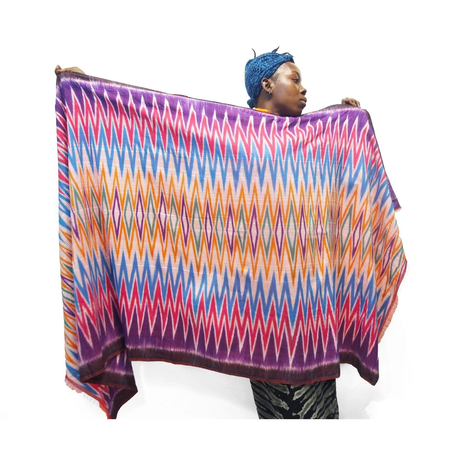 Ensemble 2: Vintage Shamanic Magic Tiger Cloth with Hilltribe Earrings and Shawl, African Celluloid Beads and Balinese Sarong - Each Item Sold Separately - Image 7