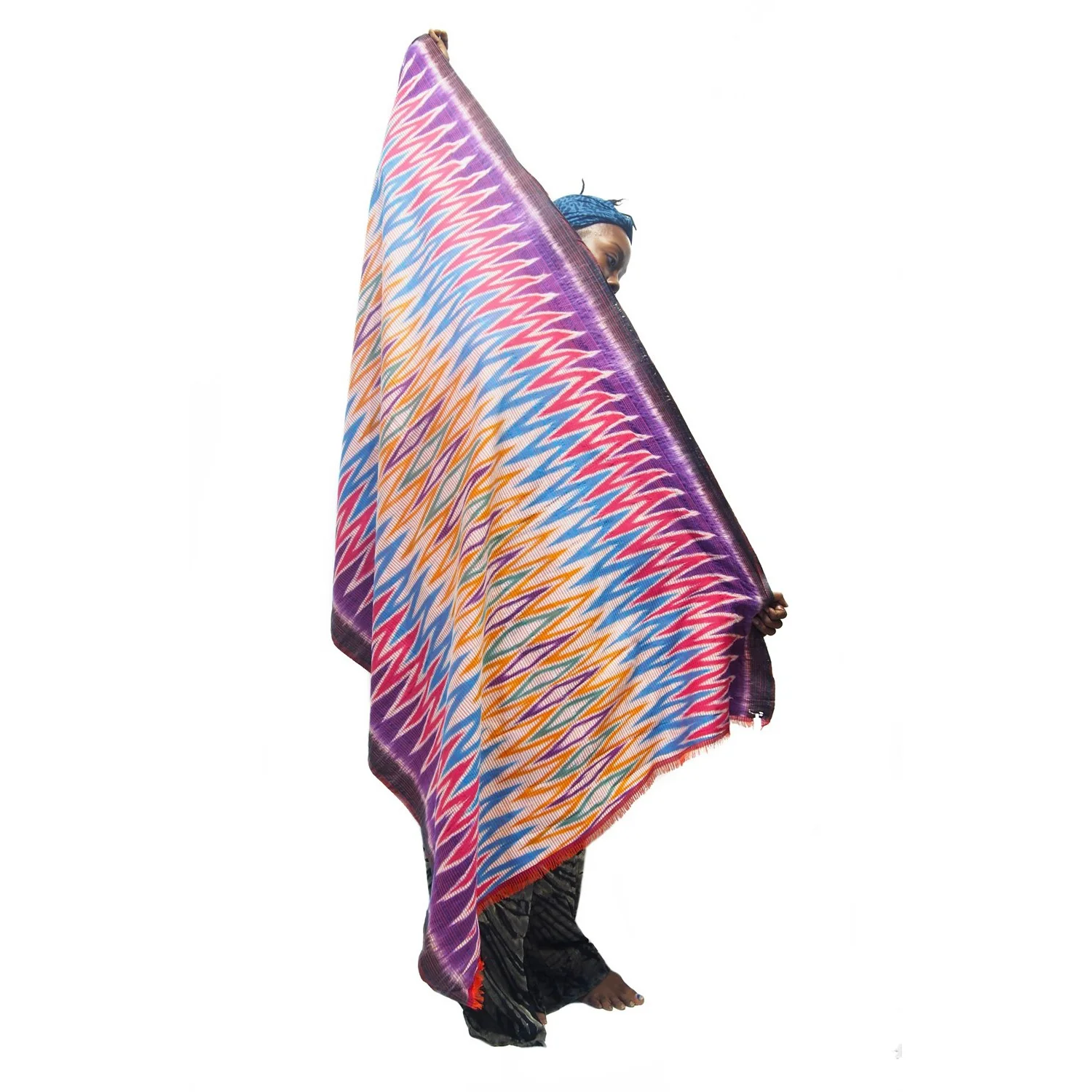 Ensemble 2: Vintage Shamanic Magic Tiger Cloth with Hilltribe Earrings and Shawl, African Celluloid Beads and Balinese Sarong - Each Item Sold Separately - Image 8