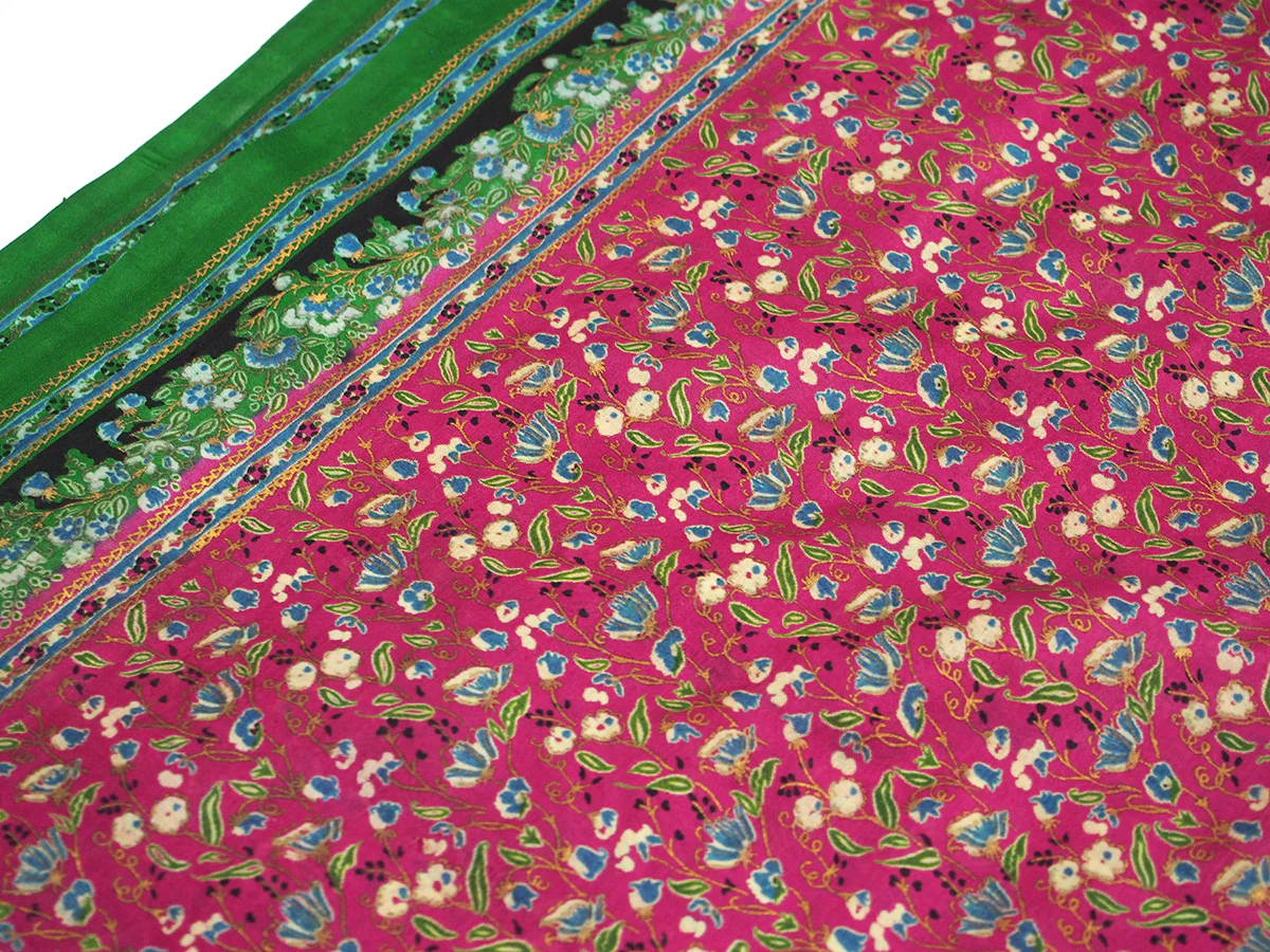 Ensemble 20: Rajasthan Vintage Heirloom Sari with Nepal Felted Wool Lotus Scarf - Each Item Sold Separately - Image 6